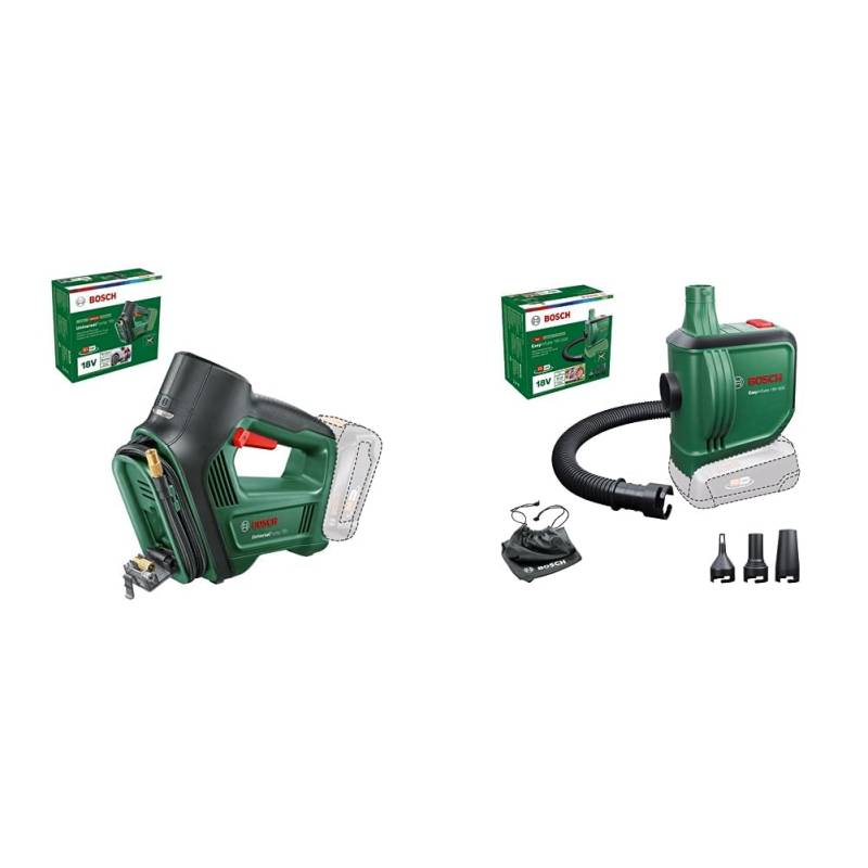 Bosch Bosch elektrische Luftpumpe/Luftkompressor UniversalPump 18V & pumpe/Luftpumpe für Luftmatratze EasyInflate 18V-500 (ohne Akku; 18 Volt System; zum Aufblasen und Entleeren; im Karton) von Bosch Home and Garden