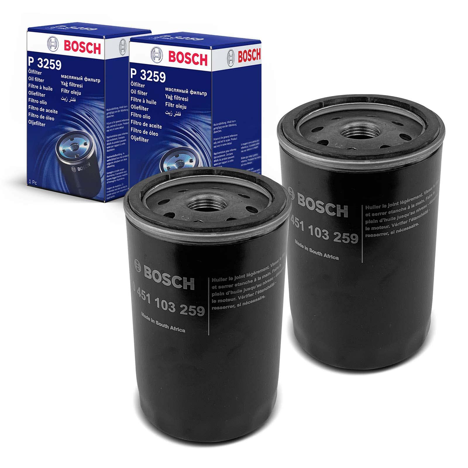 2x Original BOSCH 0451103259 Ölfilter Kompatibel mit PT Cruiser PT 2.4L 2003-2009 Cougar EC 1998-2000 Escort VI 1995-1998 Fiesta III GFJ 1992-1995 Mondeo II 1996-2000 Puma EC 1997-2001 von Bosch