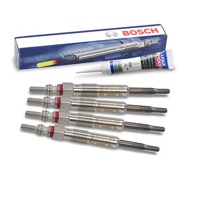Bosch 4x Glühkerze + Glühkerzenfett für Audi, Seat, Skoda, VW Bosch 4x Glühkerze + Glühkerzenfett für Audi, Seat, Skoda, VW von Bosch