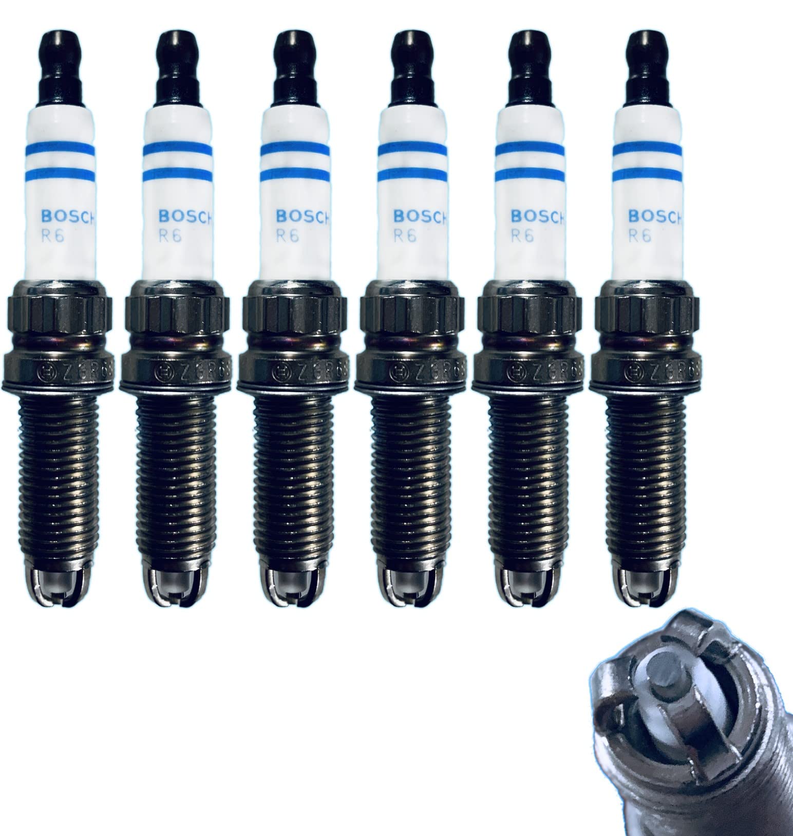 6x BOSCH 0242140560 ZGR6STE2W Zündkerze für BMW E90-93 E60/61 F10/11 E63/64 N53 6x BOSCH 0242140560 ZGR6STE2W Zündkerze für BMW E90-93 E60/61 F10/11 E63/64 N53 von Bosch Automotive
