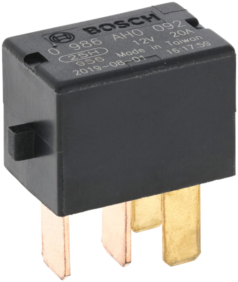 Bosch 0986AH0092 Micro-Relais 12V 20A, IP5K4, Betriebstemperatur von -40° bis 125°, Schließer-Relais, 4 Pins von Bosch Automotive