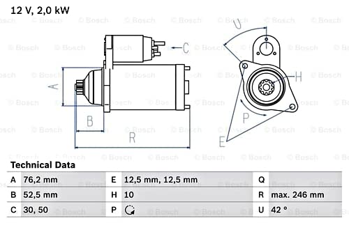 BOSCH 0986017460 Starter BOSCH 0986017460 Starter von Bosch