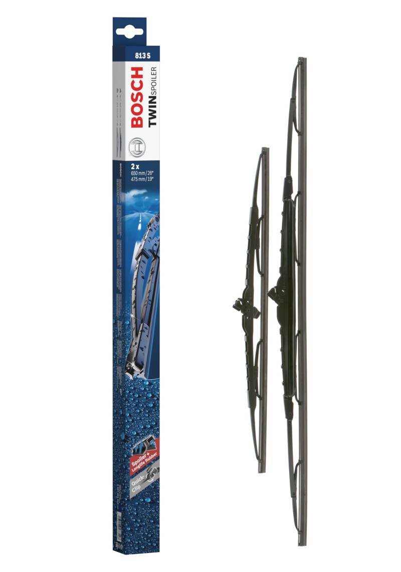 Bosch Scheibenwischer Twin Spoiler 813S, Länge: 650mm/475mm – Set für Frontscheibe von Bosch