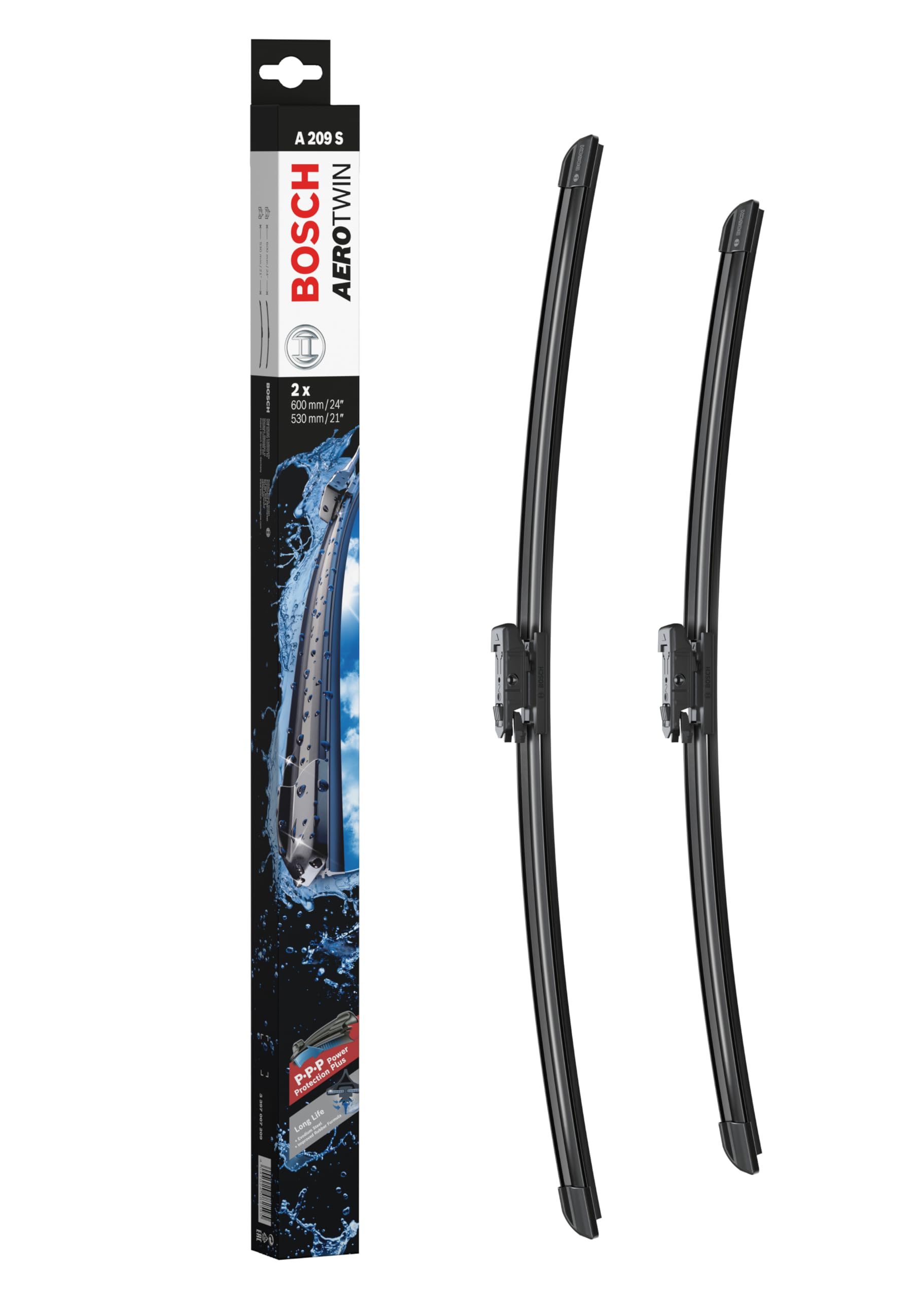 Bosch Scheibenwischer Aerotwin A209S, Länge: 600mm/530mm − Set für Frontscheibe - Nur für Rechtslenker-Fahrzeuge (UK) Bosch Scheibenwischer Aerotwin A209S, Länge: 600mm/530mm − Set für Frontscheibe - Nur für Rechtslenker-Fahrzeuge (UK) von Bosch Automotive