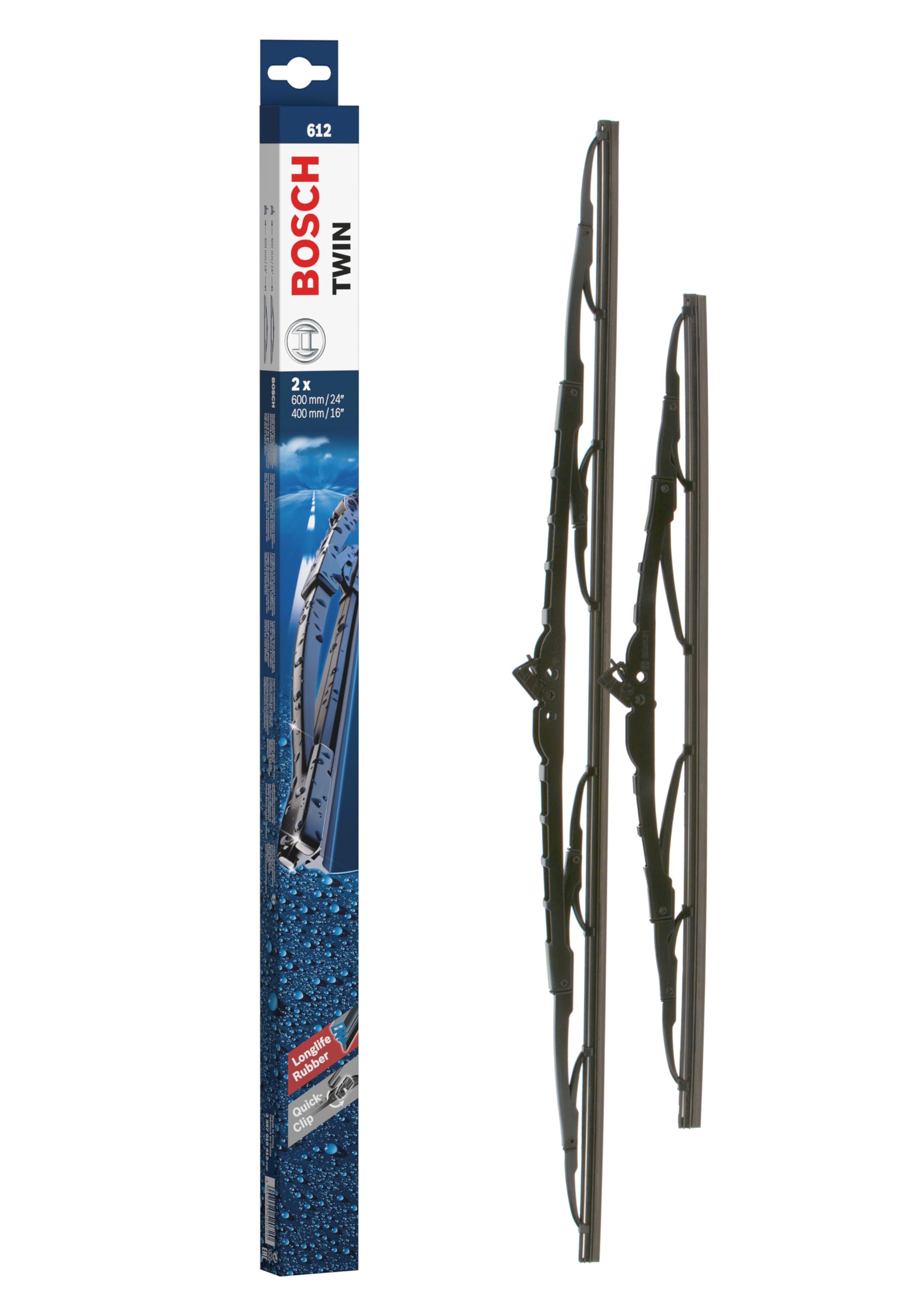 Bosch Scheibenwischer Twin 612, Länge: 600mm/400mm – Set für Frontscheibe Bosch Scheibenwischer Twin 612, Länge: 600mm/400mm – Set für Frontscheibe von Bosch