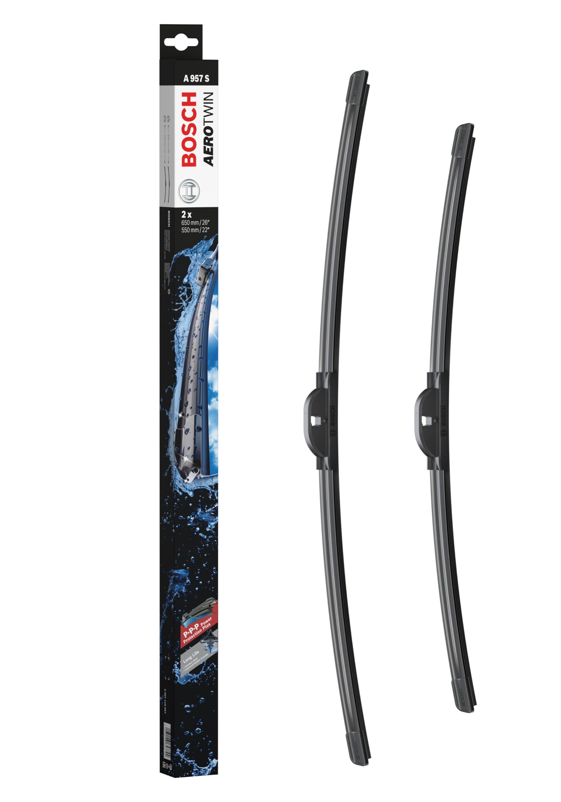 Bosch Scheibenwischer Aerotwin A957S, Länge: 650mm/550mm – Set für Frontscheibe Bosch Scheibenwischer Aerotwin A957S, Länge: 650mm/550mm – Set für Frontscheibe von Bosch
