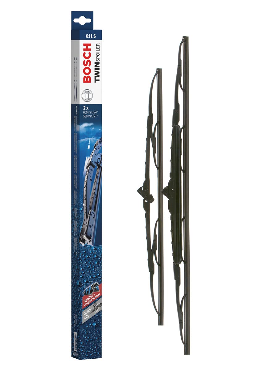 Bosch Scheibenwischer Twin Spoiler 611S, Länge: 600mm/530mm – Set für Frontscheibe von Bosch