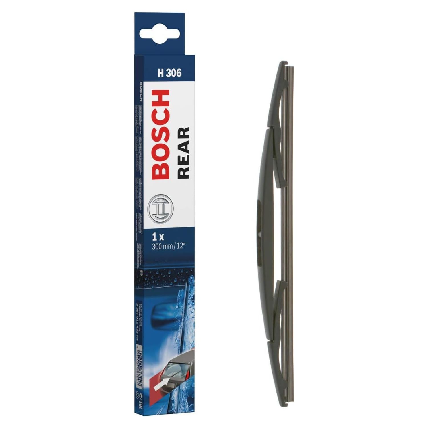 Bosch Rear H306 Heckscheibenwischer - für hervorragende Wischleistung - Ersatz-Scheibenwischer für die Heckscheibe - 1 Wischblatt, 300 mmde, 12-inch Bosch Rear H306 Heckscheibenwischer - für hervorragende Wischleistung - Ersatz-Scheibenwischer für die Heckscheibe - 1 Wischblatt, 300 mmde, 12-inch von Bosch