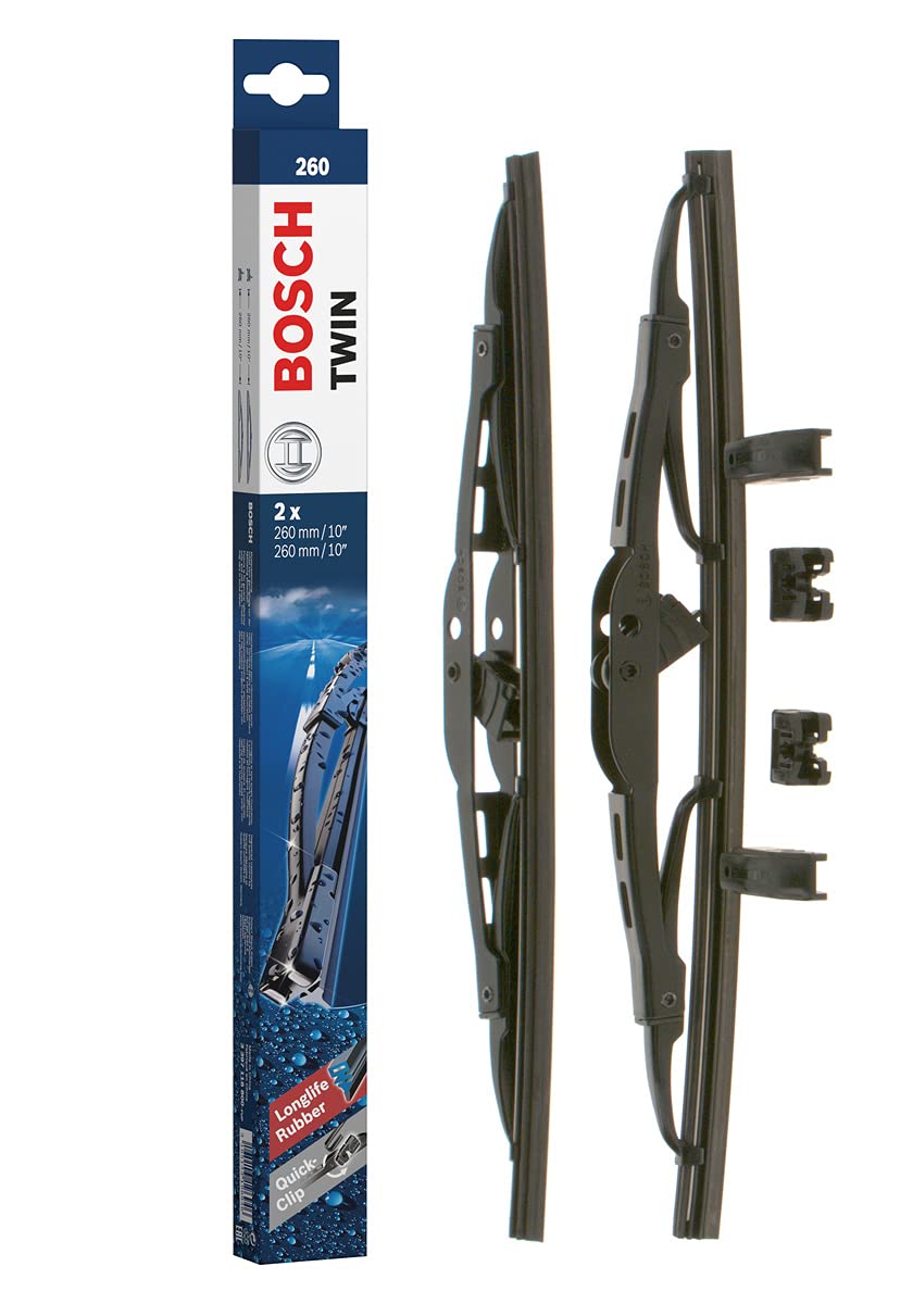 Bosch Scheibenwischer Twin 260, Länge: 260mm/260mm – Set für Frontscheibe Bosch Scheibenwischer Twin 260, Länge: 260mm/260mm – Set für Frontscheibe von Bosch