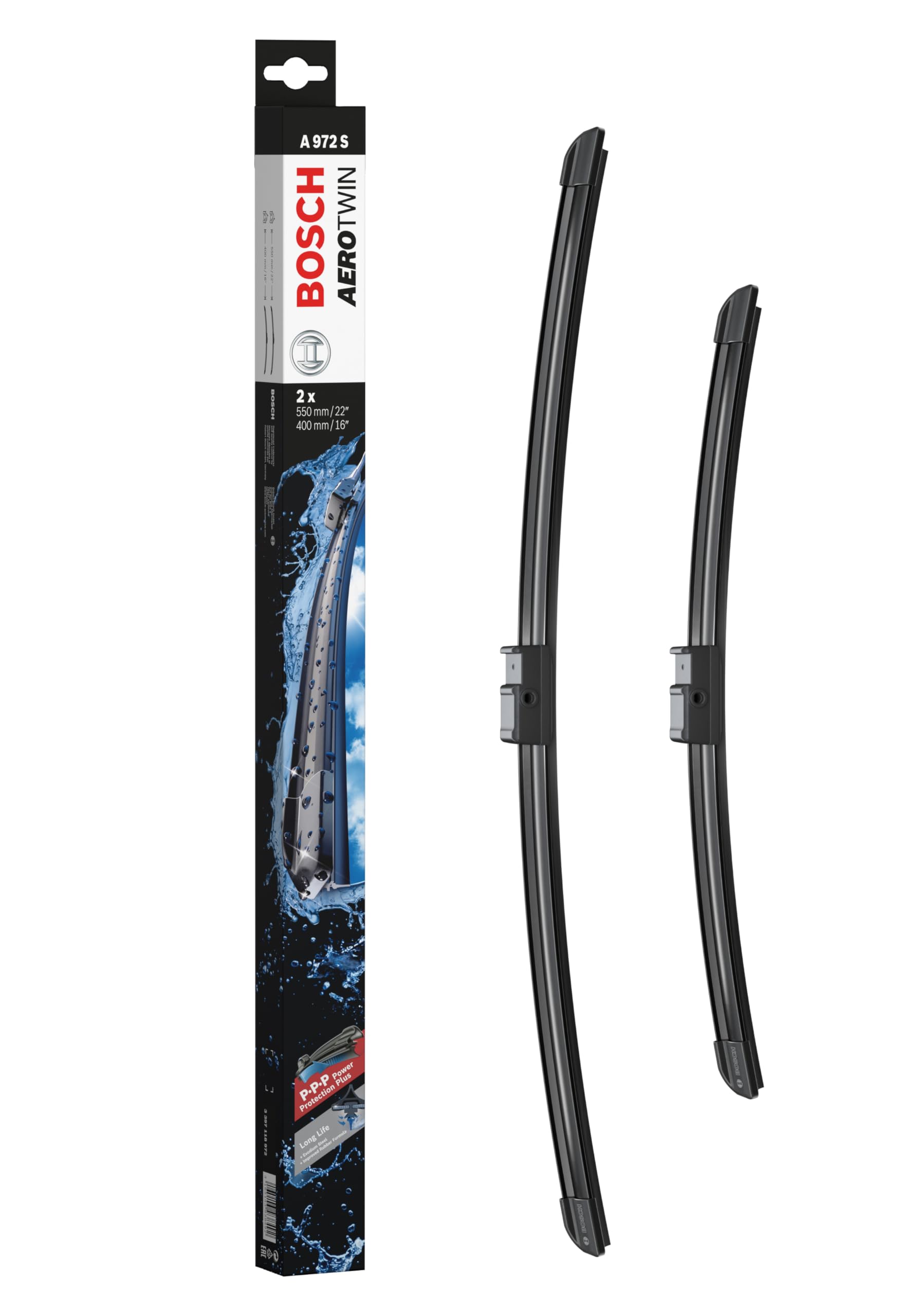 Bosch Scheibenwischer Aerotwin A972S, Länge: 550mm/400mm − Set für Frontscheibe Bosch Scheibenwischer Aerotwin A972S, Länge: 550mm/400mm − Set für Frontscheibe von Bosch