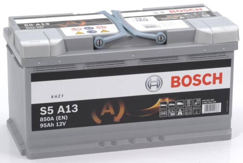 Bosch S5A13 - Autobatterie - 95A/h - 850A - AGM-Technologie - angepasst für Fahrzeuge mit Start/Stopp-System, 353 x 175 x 190 mm von Bosch Automotive