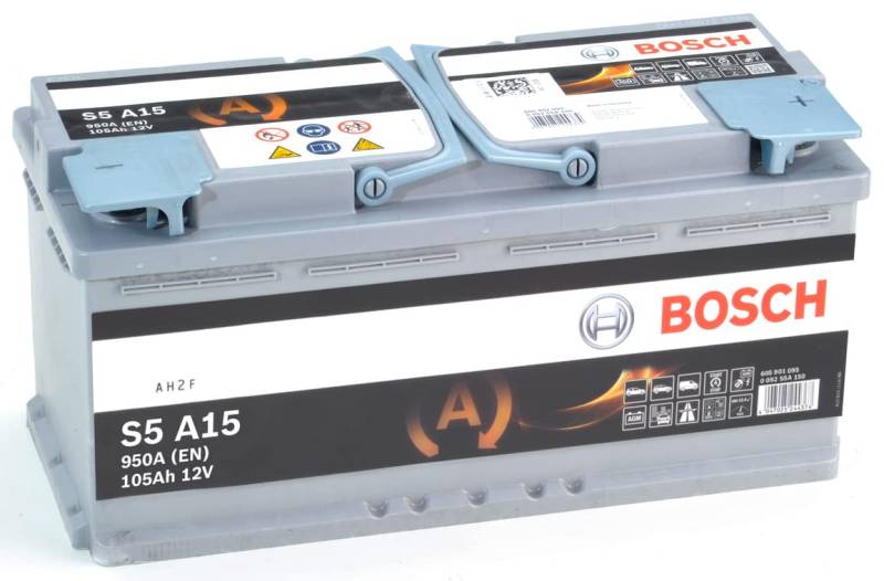 Bosch S5A15 - Autobatterie - 105A/h - 950A - AGM-Technologie - angepasst für Fahrzeuge mit Start/Stopp-System von Bosch Automotive