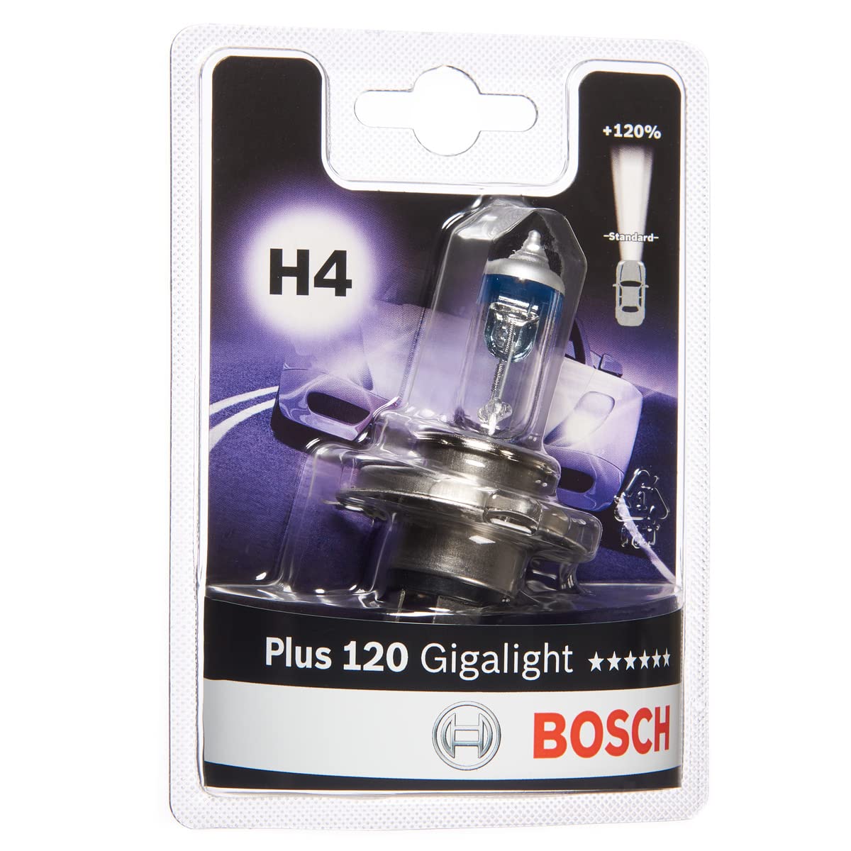 Bosch H4 Plus 120 Gigalight Lampe - 12 V 60/55 W P43t - 1 Stück von Bosch Automotive