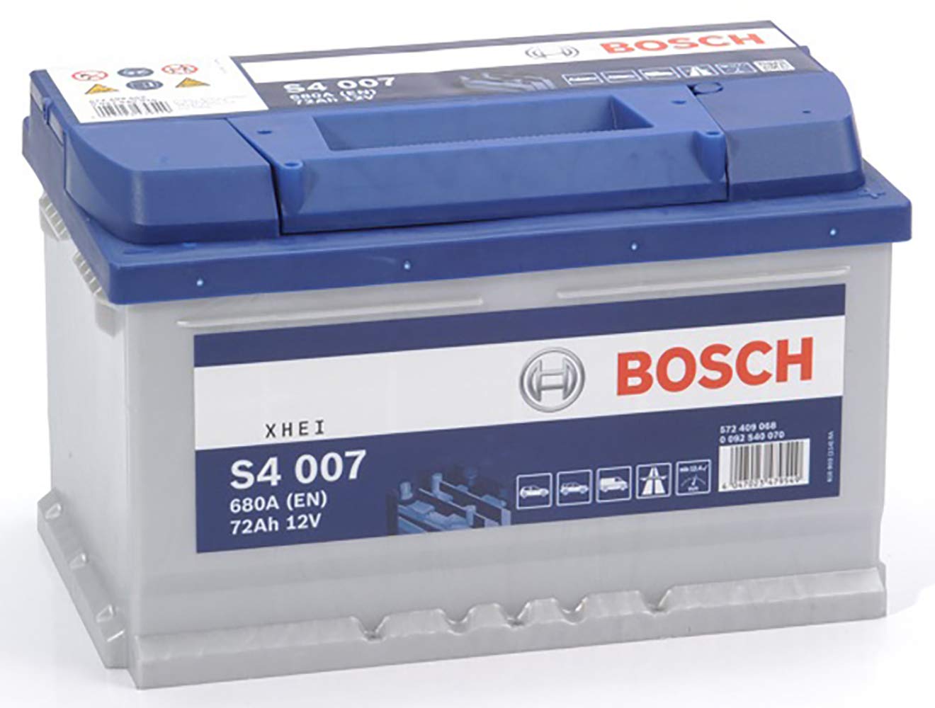 Bosch S4007 - Autobatterie - 72A/h - 680A - Blei-Säure-Technologie - für Fahrzeuge ohne Start-Stopp-System von Bosch