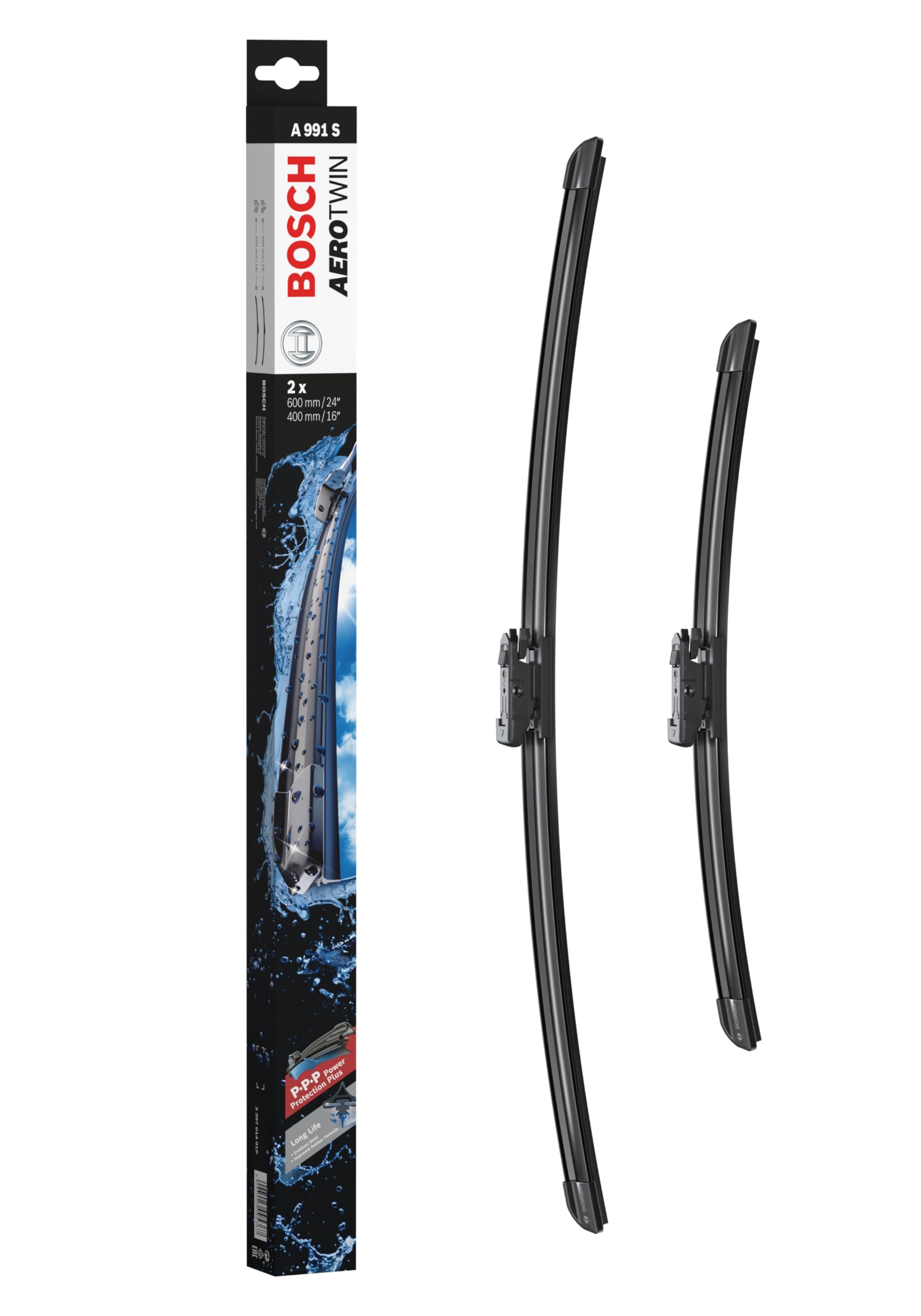 Bosch A991S - Scheibenwischer Aerotwin - Länge: 600/400 mm - Set für Frontscheibe Bosch A991S - Scheibenwischer Aerotwin - Länge: 600/400 mm - Set für Frontscheibe von Bosch