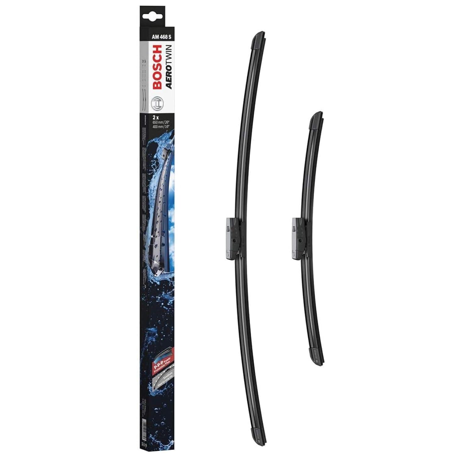 Bosch Aerotwin AM468S Front-Scheibenwischer - Set mit 2 Ersatz-Scheibenwischern und vormontiertem Multi-Clip-Adapter - 2 Wischblätter, 650 mm und 400 mm Bosch Aerotwin AM468S Front-Scheibenwischer - Set mit 2 Ersatz-Scheibenwischern und vormontiertem Multi-Clip-Adapter - 2 Wischblätter, 650 mm und 400 mm von Bosch