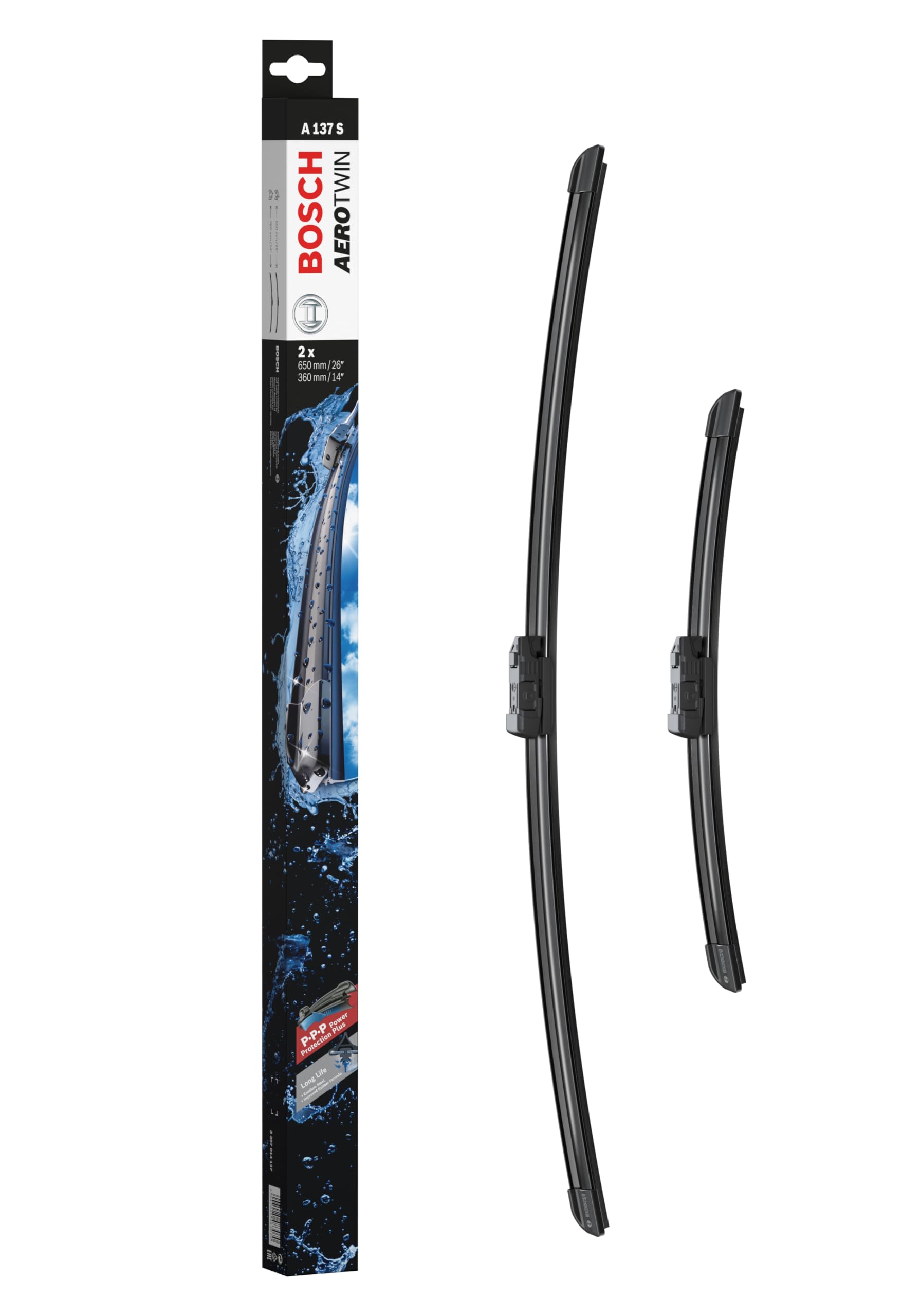 Bosch Scheibenwischer Aerotwin A137S, Länge: 650mm/360mm − Set für Frontscheibe Bosch Scheibenwischer Aerotwin A137S, Länge: 650mm/360mm − Set für Frontscheibe von Bosch Automotive