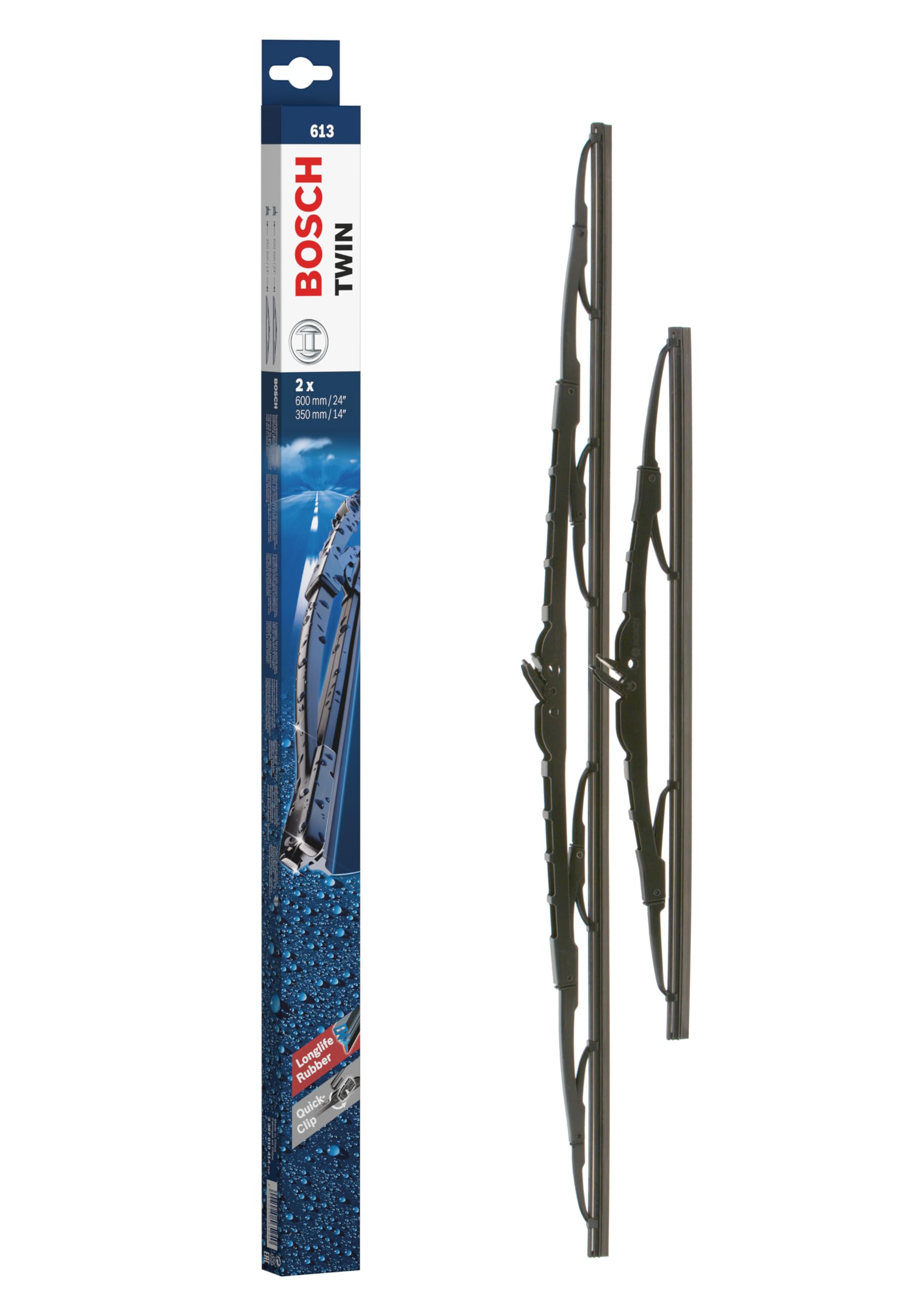 Bosch Scheibenwischer Twin 613, Länge: 600mm/350mm – Set für Frontscheibe Bosch Scheibenwischer Twin 613, Länge: 600mm/350mm – Set für Frontscheibe von Bosch