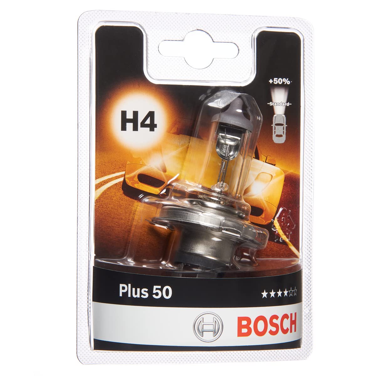 Bosch H4 Plus 50 Lampe - 12 V 60/55 W P43t - 1 Stück von Bosch Automotive