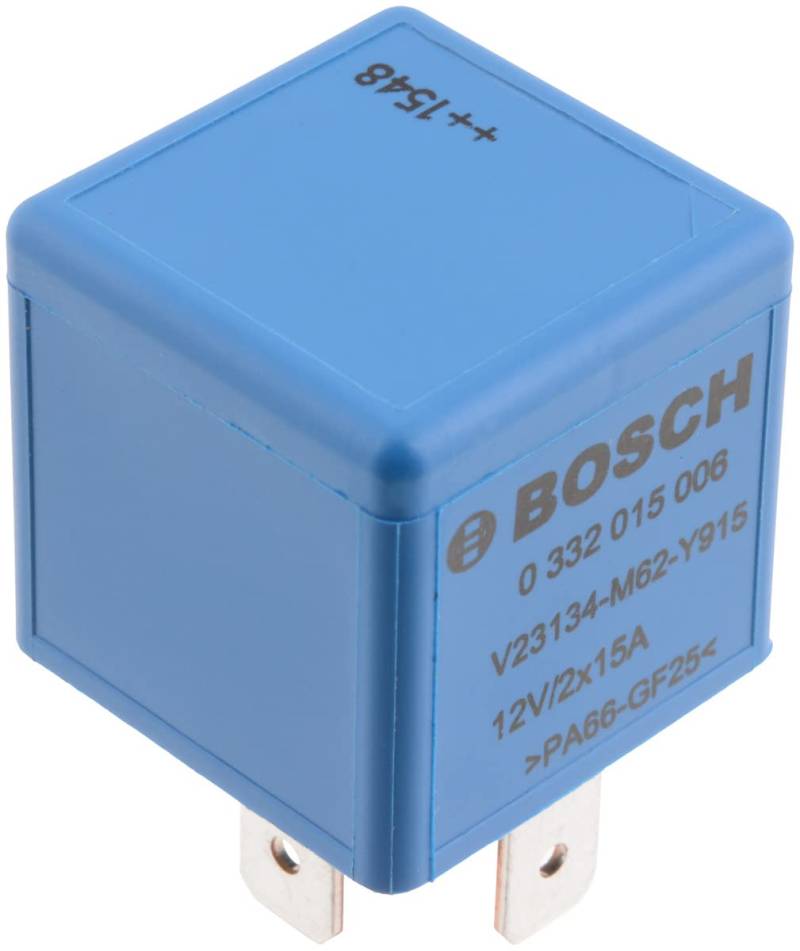 Bosch 0332015006 Mini-Relais 12V 15A, IP5K4, Betriebstemperatur von -40° C bis 85° C, Schließer-Relais, 5 Pins von Bosch Automotive
