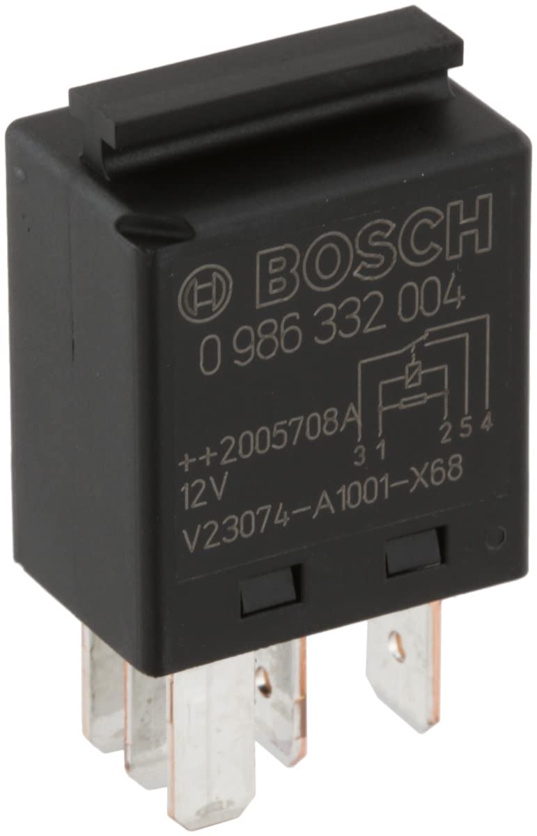 Bosch 0986332004 Mini-Relais 12V 60A, IP5K4, Betriebstemperatur von -40° C bis 85° C, Schließer-Relais, 4 Pins von Bosch Automotive