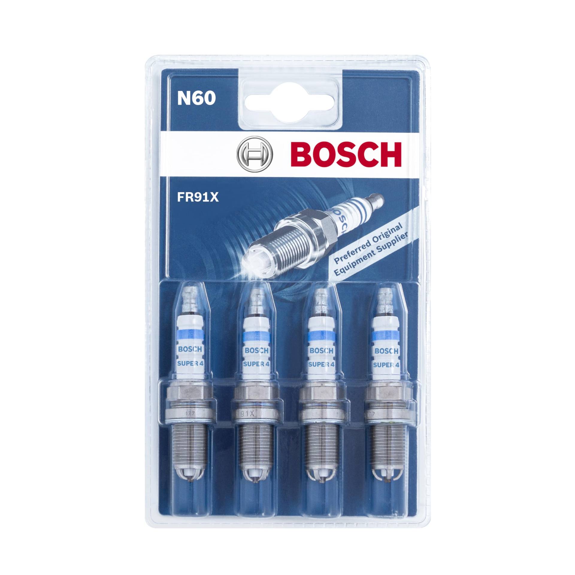 Bosch Fahrzeugspezifisch FR91X (N60) - Zündkerzen Super 4 - 4er Set von Bosch Automotive