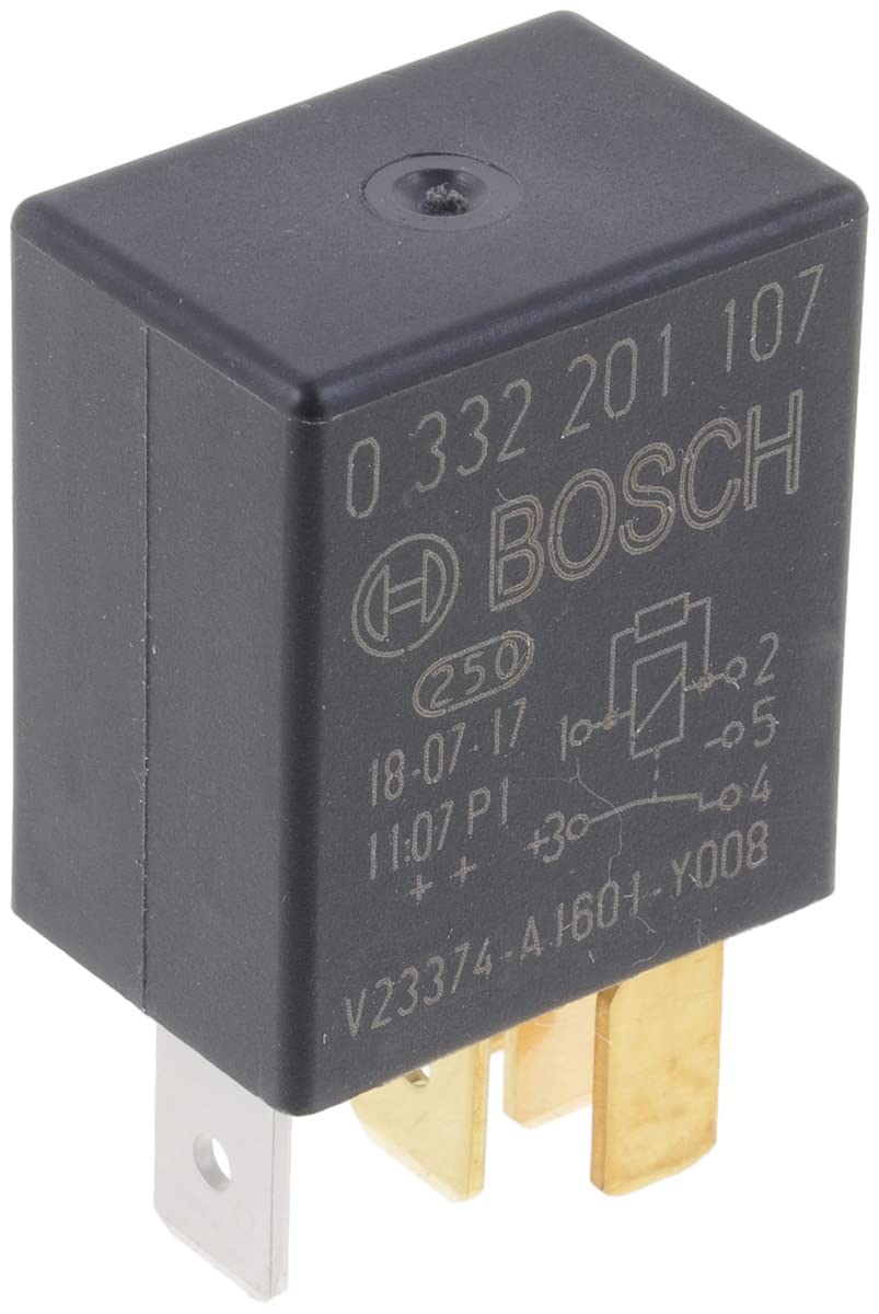 Bosch 0332201107 Micro-Relais 12V 30A, IP5K4, Betriebstemperatur von -40° bis 100°, Wechselrelais, 5 Pin Relais Bosch 0332201107 Micro-Relais 12V 30A, IP5K4, Betriebstemperatur von -40° bis 100°, Wechselrelais, 5 Pin Relais von Bosch Automotive