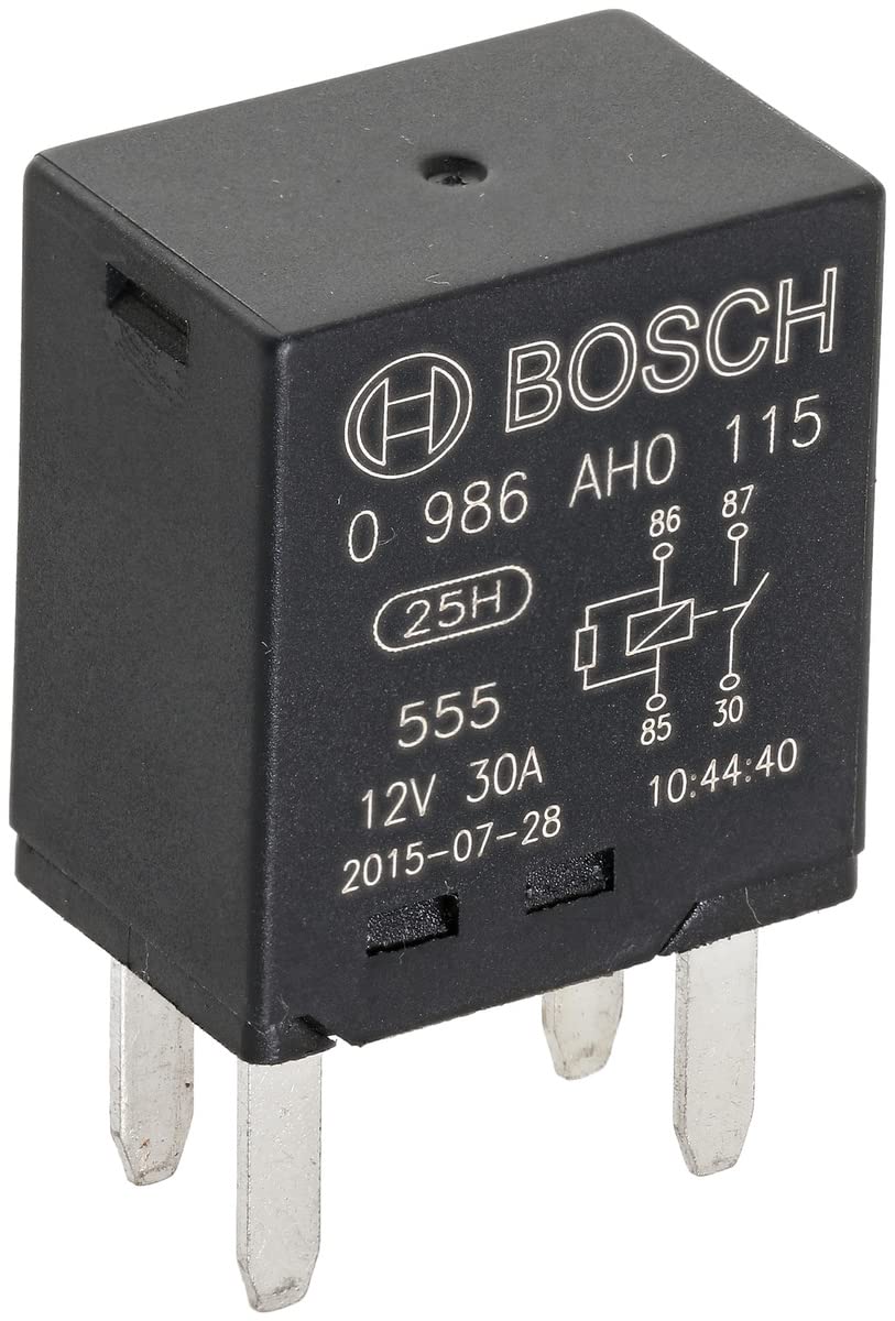 Bosch 0986AH0115 Mini-Relais 12V 30A, Betriebstemperatur von -40° bis 100°, Schließer-Relais, 4 Pins Bosch 0986AH0115 Mini-Relais 12V 30A, Betriebstemperatur von -40° bis 100°, Schließer-Relais, 4 Pins von Bosch Automotive
