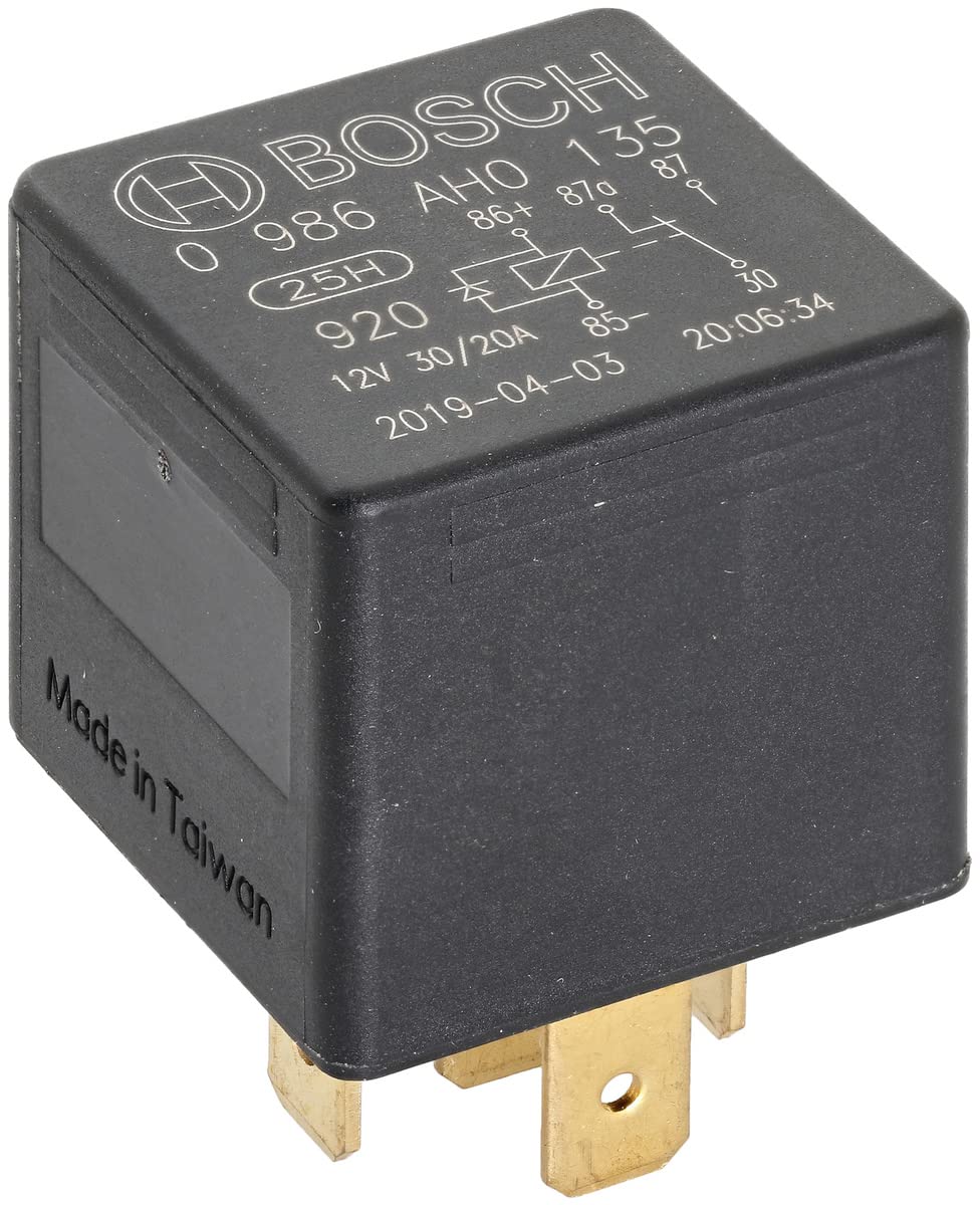 Bosch 0986AH0135 Mini-Relais 12V 20A, IP5K4, Betriebstemperatur von -40° C bis 100° C, Wechselrelais, 5 Pin Relais Bosch 0986AH0135 Mini-Relais 12V 20A, IP5K4, Betriebstemperatur von -40° C bis 100° C, Wechselrelais, 5 Pin Relais von Bosch Automotive