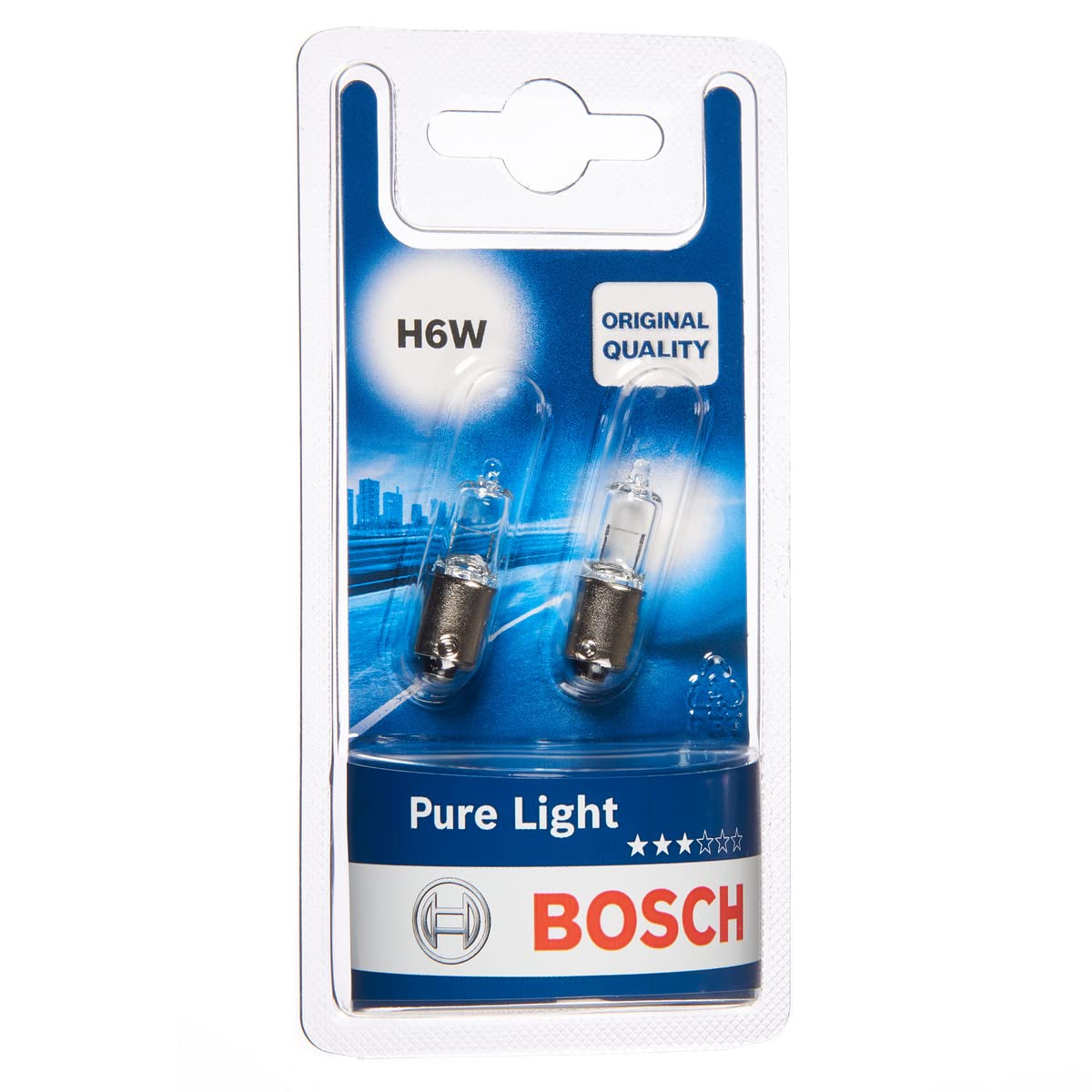 Bosch H6W Pure Light Fahrzeuglampen - 12 V 6 W BAX9s - 2 Stücke von Bosch Automotive