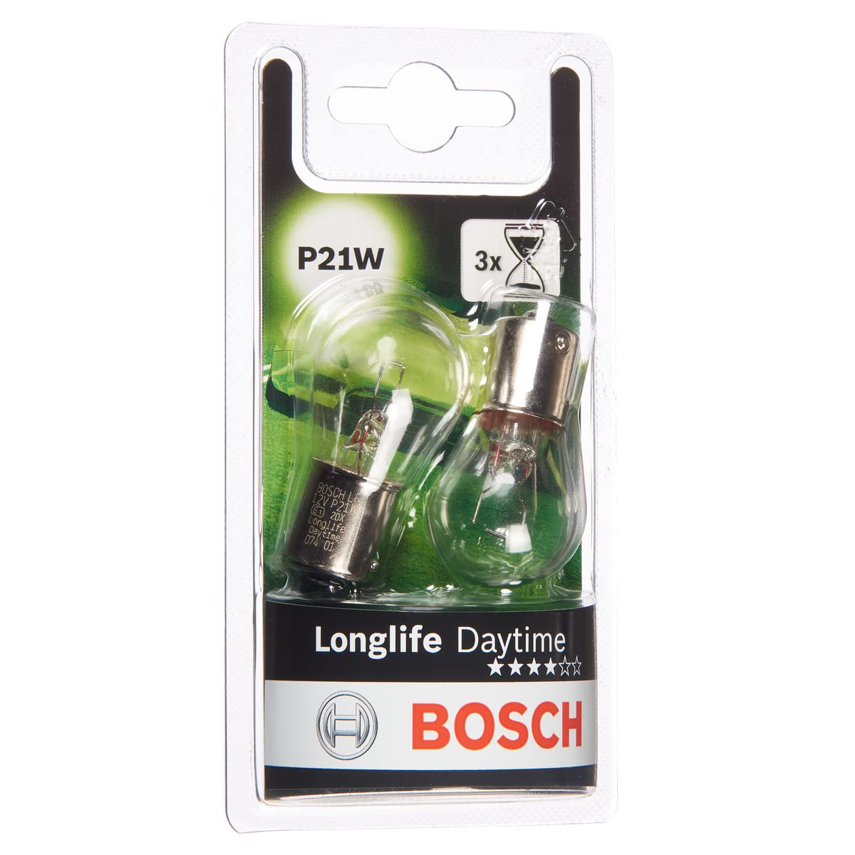 Bosch P21W Longlife Daytime Fahrzeuglampen - 12 V 21 W BA15s - 2 Stücke von Bosch Automotive