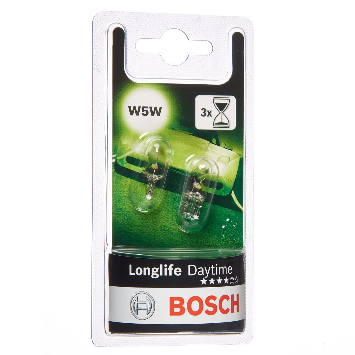 Bosch W5W Longlife Daytime Fahrzeuglampen - 12 V 5 W W2,1x9,5d - 2 Stücke von Bosch Automotive
