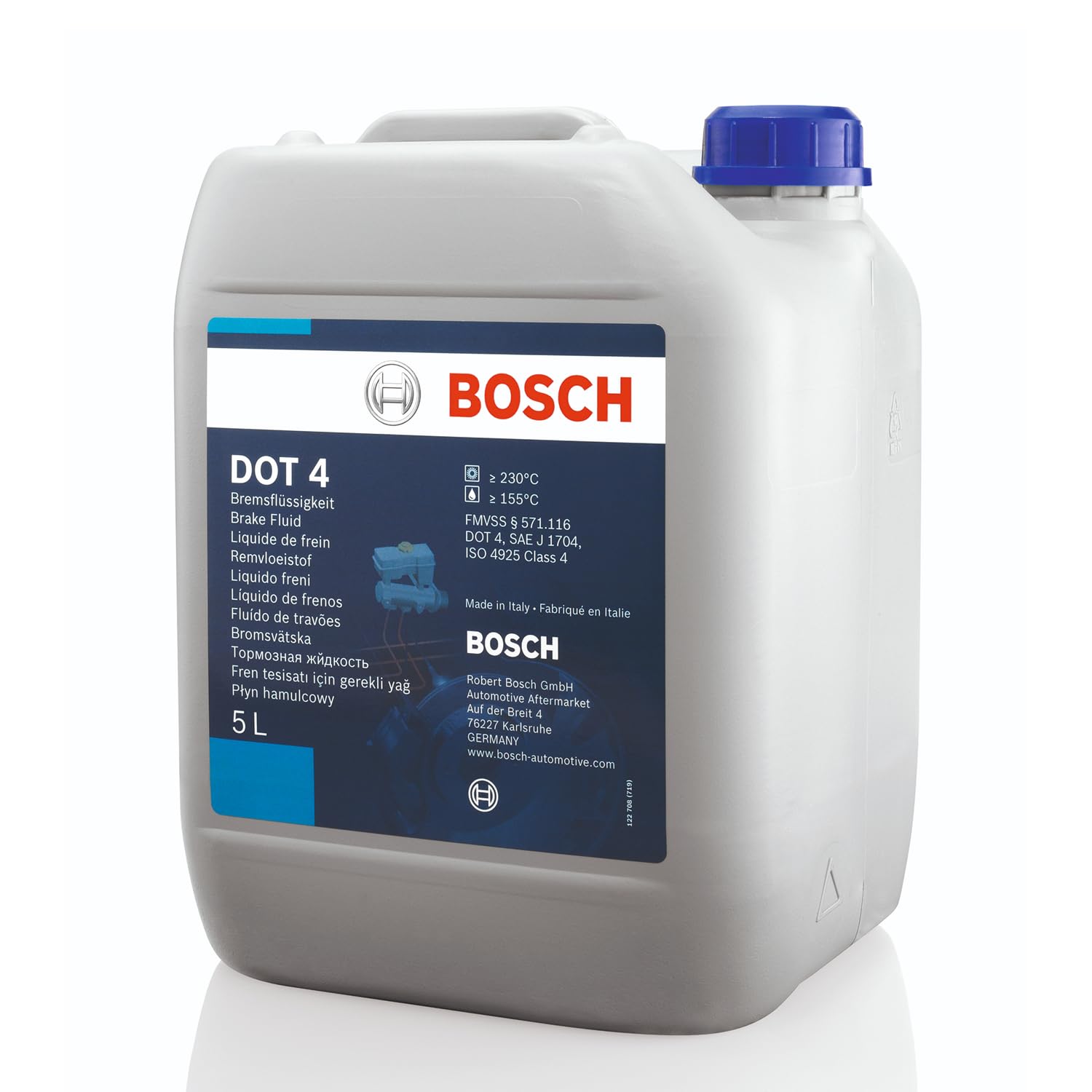 Bosch Bremsflüssigkeit DOT 4, 5 L - für Fahrzeuge vor Baujahr 2010 - geeignet für ABS-Bremssysteme der ersten Generation Bosch Bremsflüssigkeit DOT 4, 5 L - für Fahrzeuge vor Baujahr 2010 - geeignet für ABS-Bremssysteme der ersten Generation von Bosch Automotive