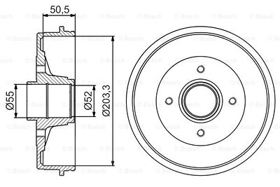 Bosch 1x Bremstrommel Hinterachse [Hersteller-Nr. 0986477172] für Renault von Bosch