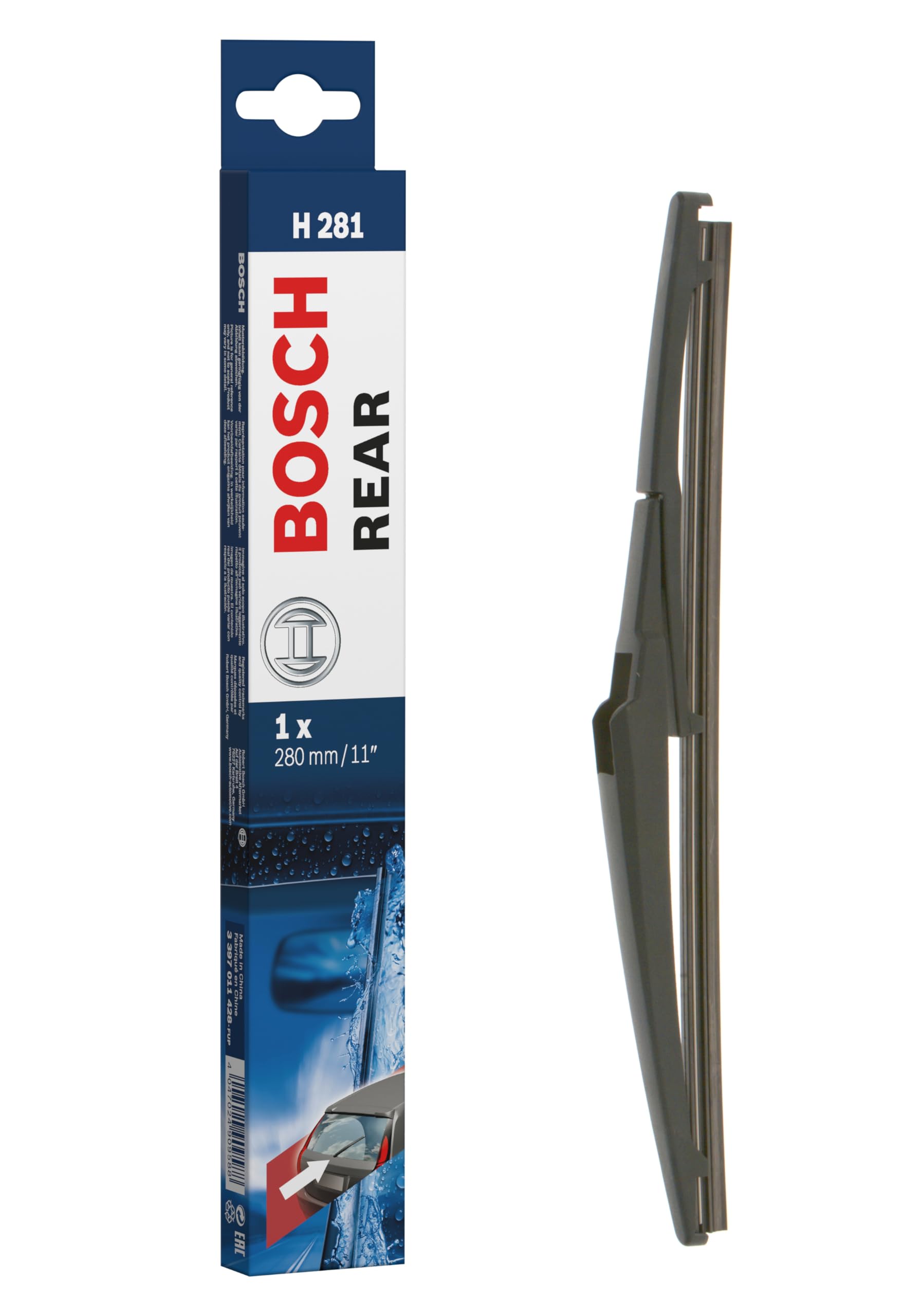 Bosch Scheibenwischer Rear H281, Länge: 280mm – Scheibenwischer für Heckscheibe von Bosch Automotive