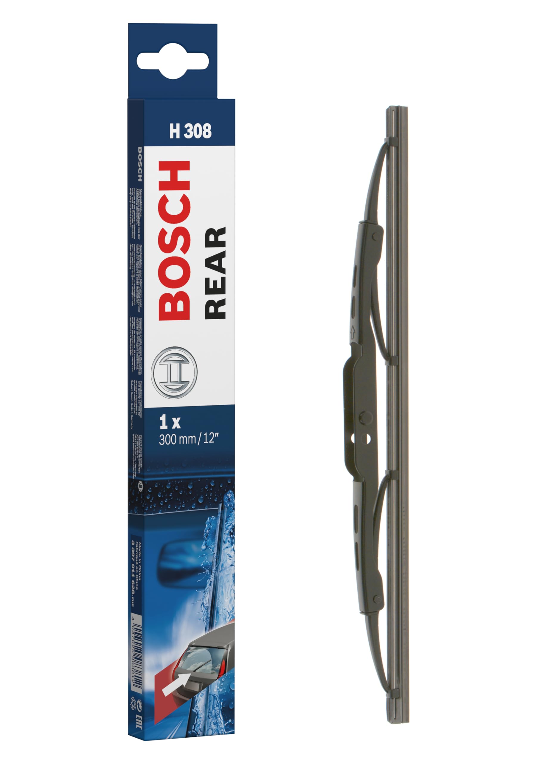 Bosch Scheibenwischer Rear H308, Länge: 300mm – Scheibenwischer für Heckscheibe Bosch Scheibenwischer Rear H308, Länge: 300mm – Scheibenwischer für Heckscheibe von Bosch