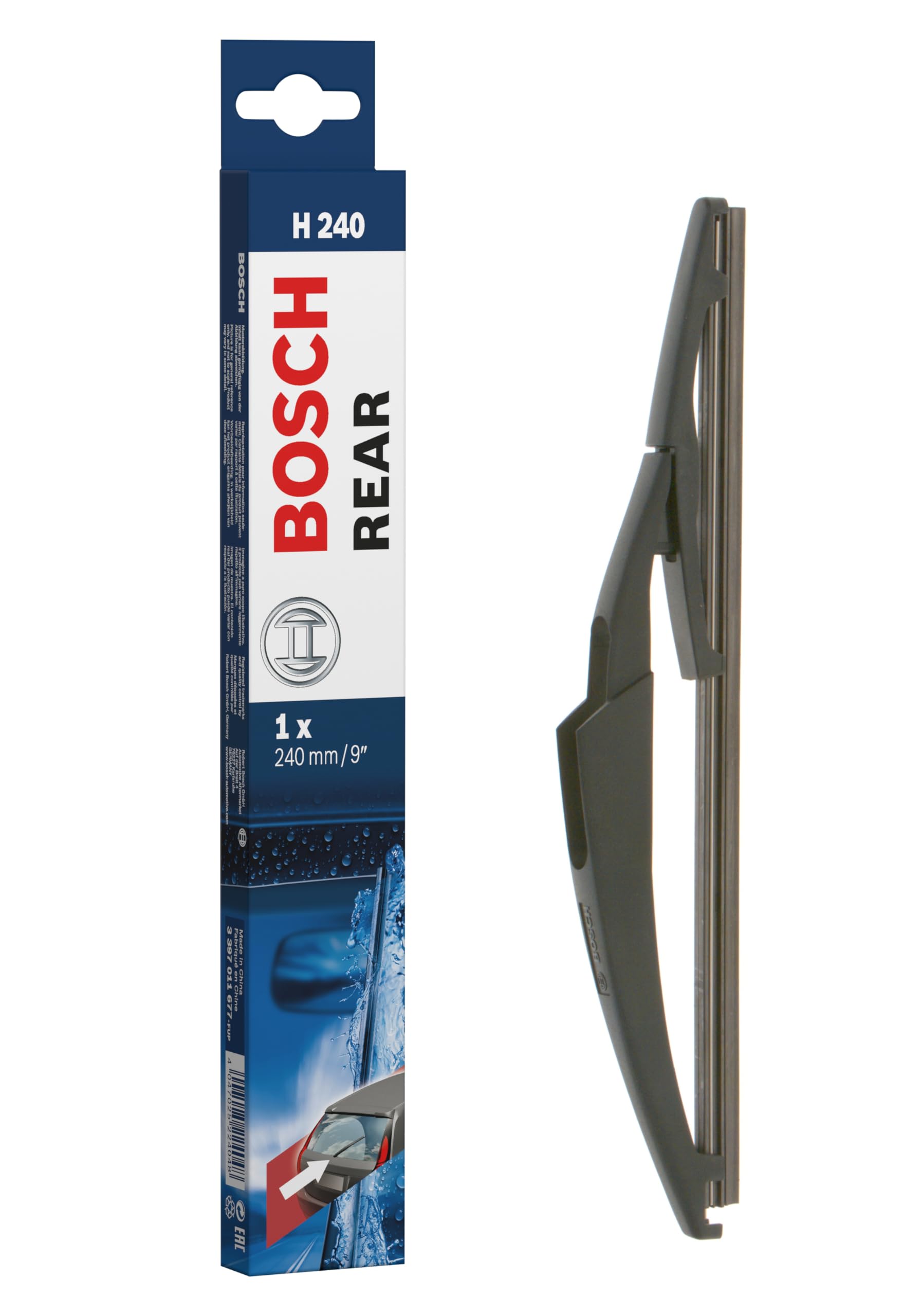 Bosch Scheibenwischer Rear H240, Länge: 240mm – Scheibenwischer für Heckscheibe Bosch Scheibenwischer Rear H240, Länge: 240mm – Scheibenwischer für Heckscheibe von Bosch