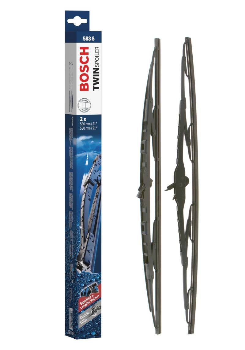 Bosch Scheibenwischer Twin Spoiler 583S, Länge: 530mm/530mm – Set für Frontscheibe von Bosch