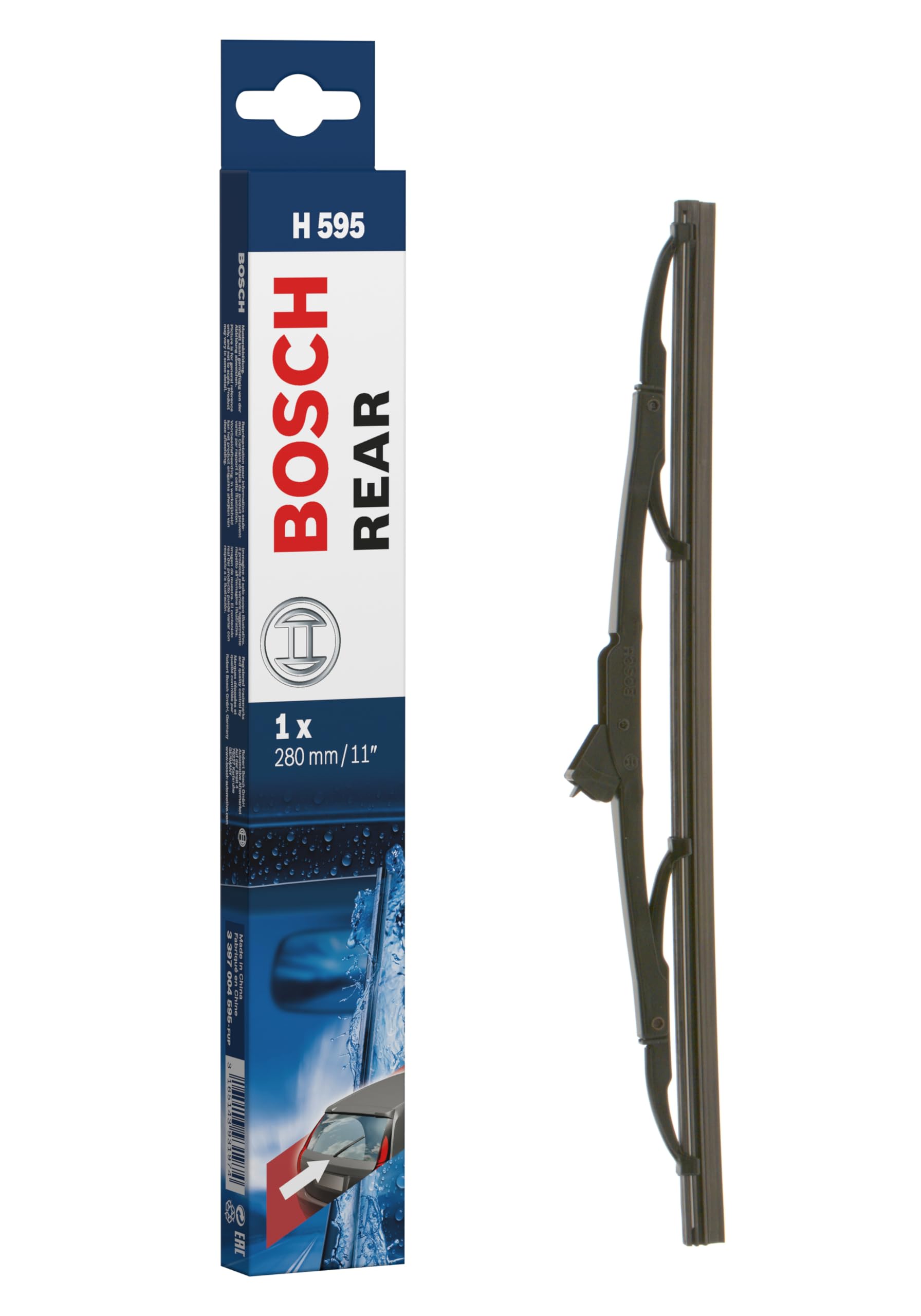 Bosch Scheibenwischer Rear H595, Länge: 280mm – Scheibenwischer für Heckscheibe von Bosch Automotive