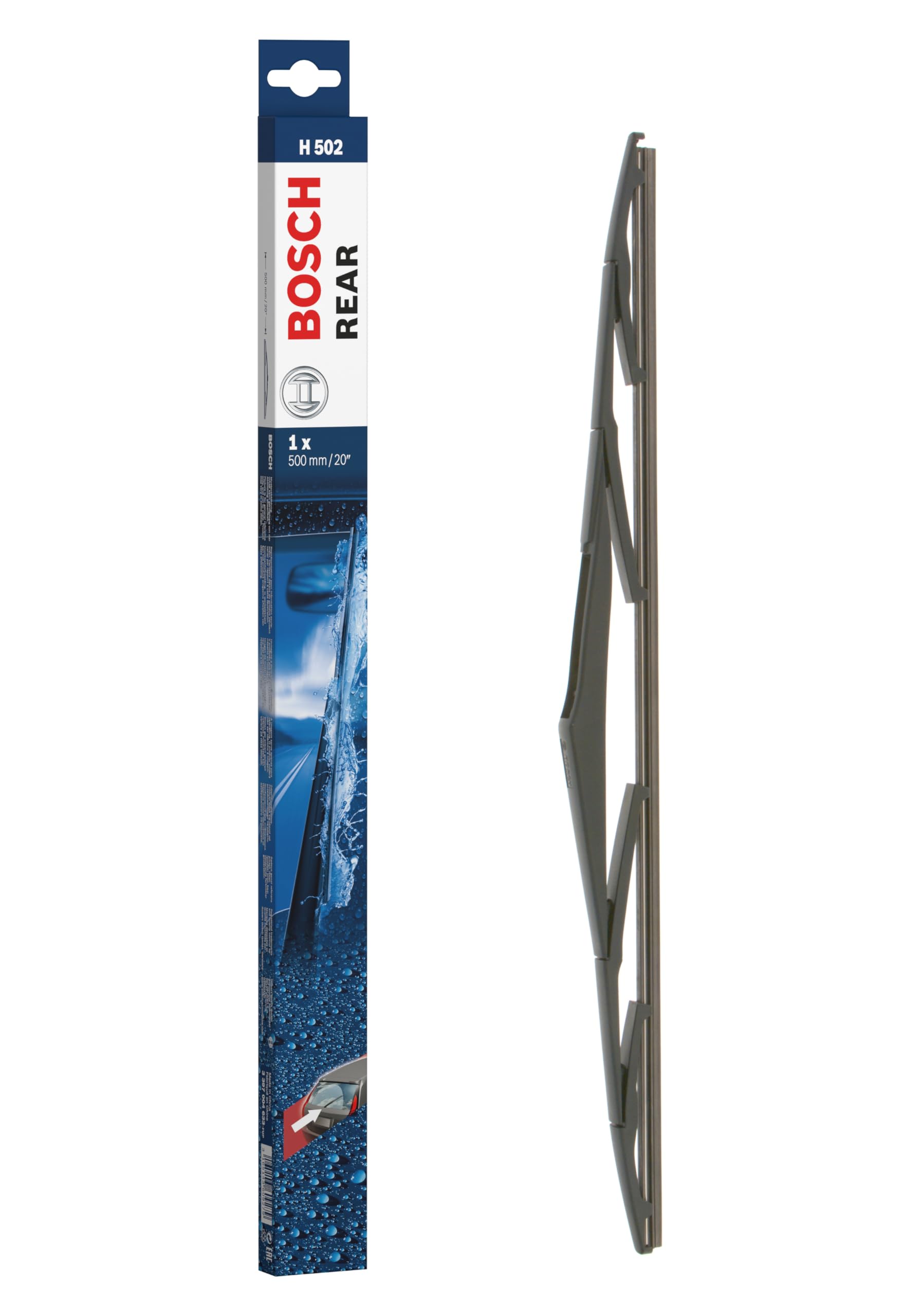 Bosch Scheibenwischer Rear H502, Länge: 500mm – Scheibenwischer für Heckscheibe von BOSCH