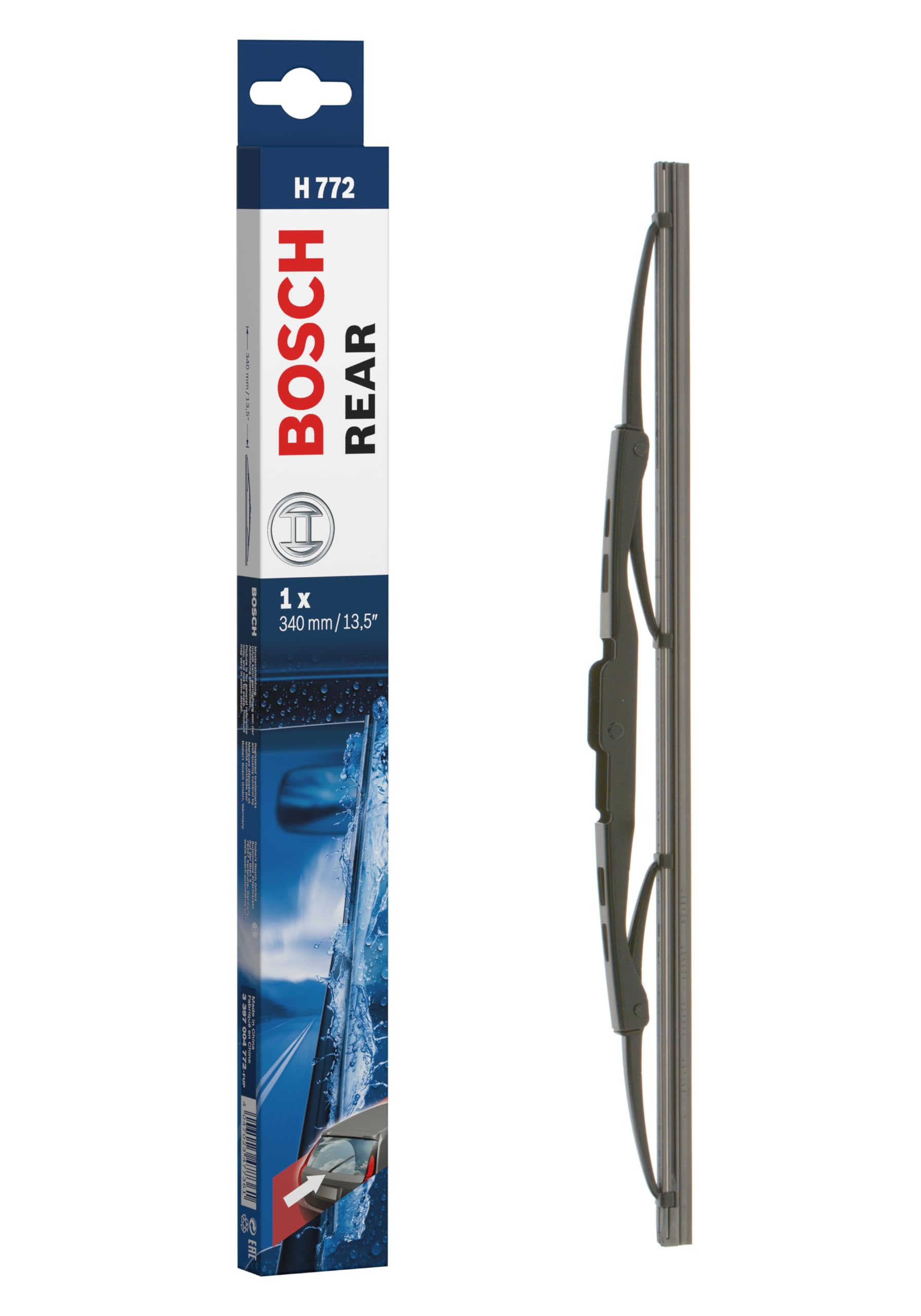 Bosch Scheibenwischer Rear H772, Länge: 340mm – Scheibenwischer für Heckscheibe Bosch Scheibenwischer Rear H772, Länge: 340mm – Scheibenwischer für Heckscheibe von BOSCH