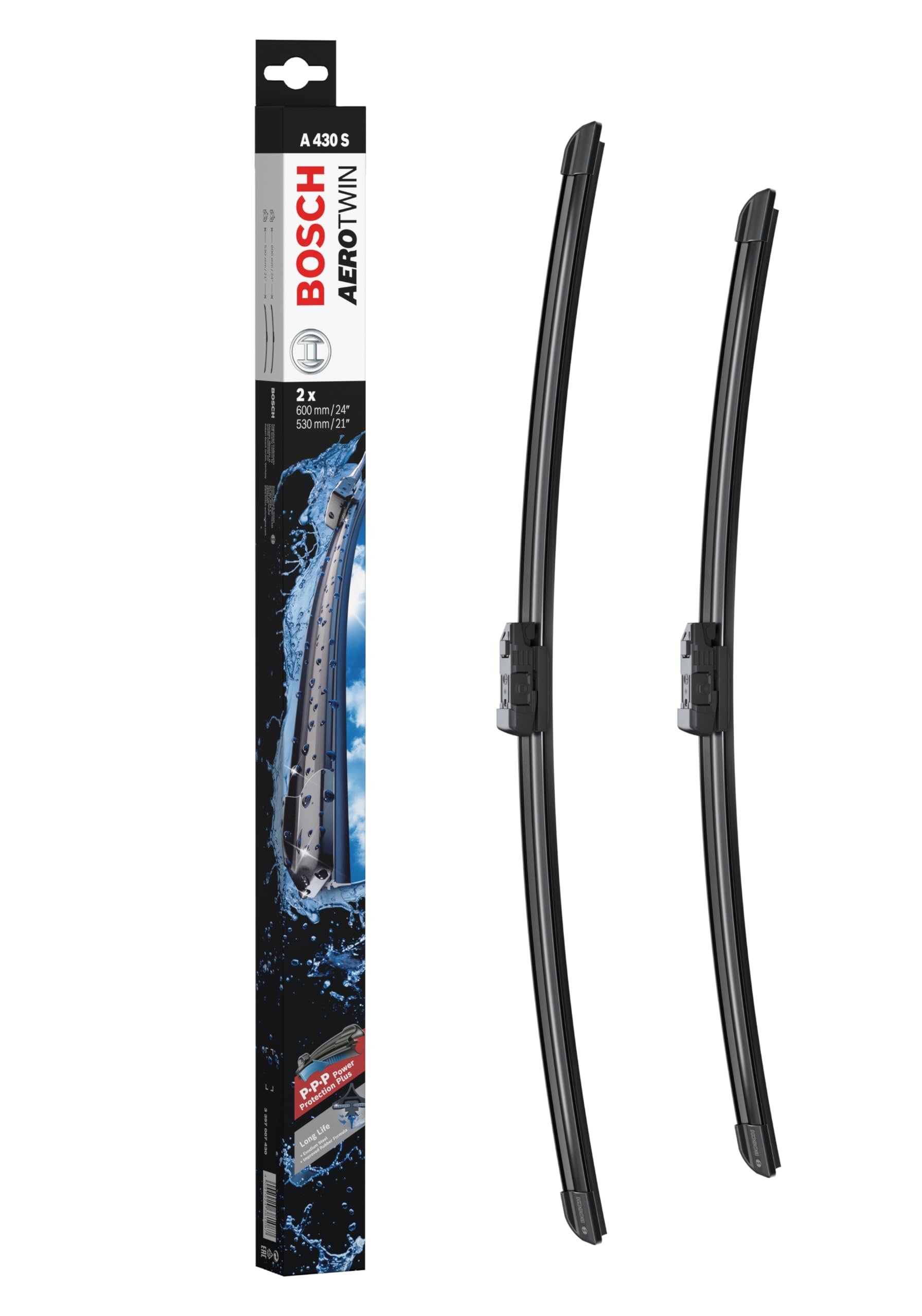 Bosch Scheibenwischer Aerotwin A430S, Länge: 600mm/530mm – Set für Frontscheibe Bosch Scheibenwischer Aerotwin A430S, Länge: 600mm/530mm – Set für Frontscheibe von Bosch