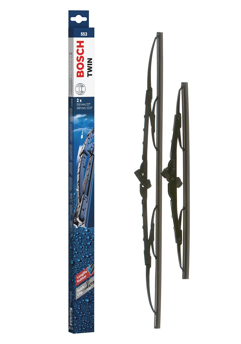Bosch Scheibenwischer Twin 553, Länge: 550mm/340mm – Set für Frontscheibe Bosch Scheibenwischer Twin 553, Länge: 550mm/340mm – Set für Frontscheibe von Bosch