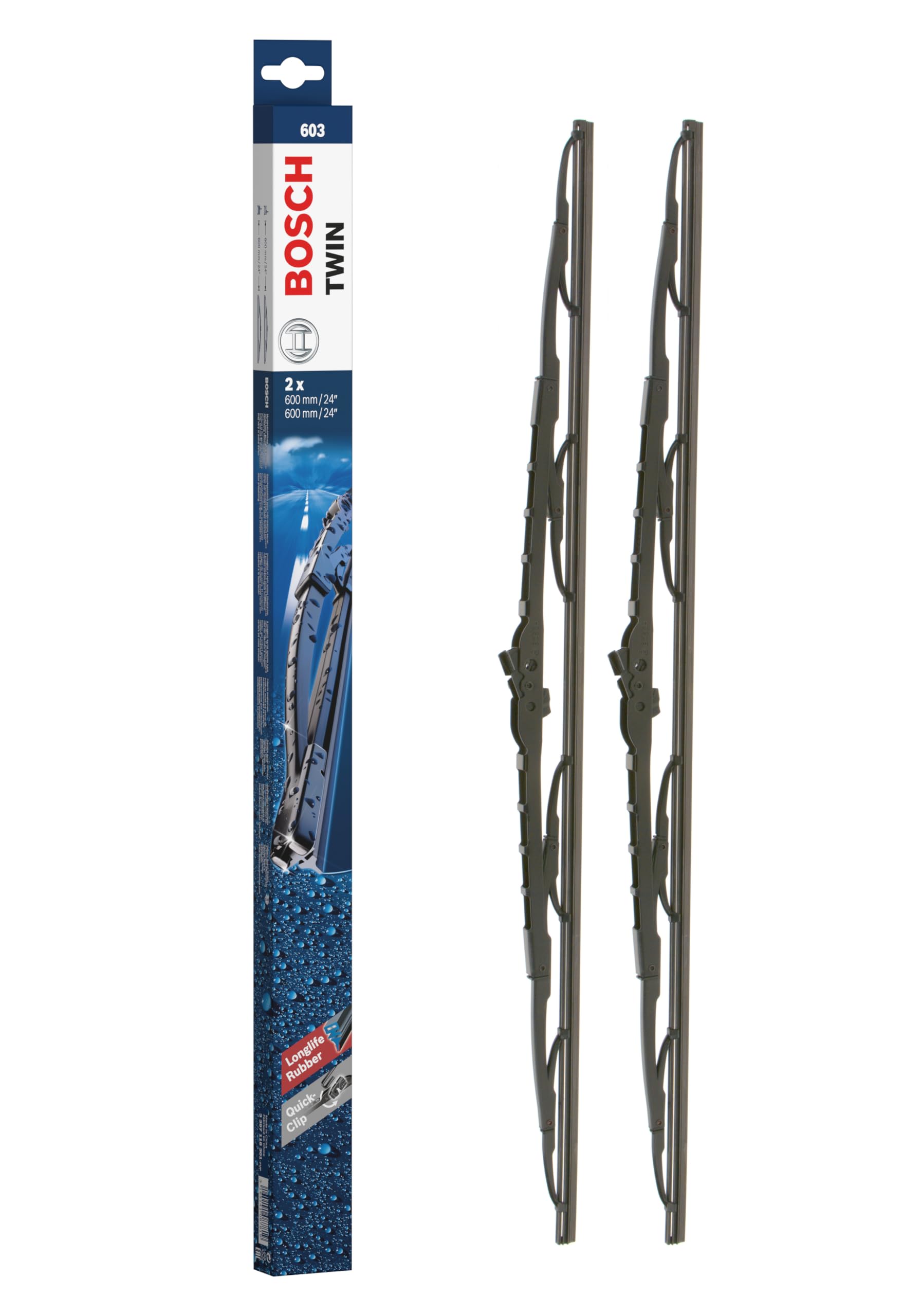 Bosch Scheibenwischer Twin 603, Länge: 600mm/600mm – Set für Frontscheibe Bosch Scheibenwischer Twin 603, Länge: 600mm/600mm – Set für Frontscheibe von Bosch