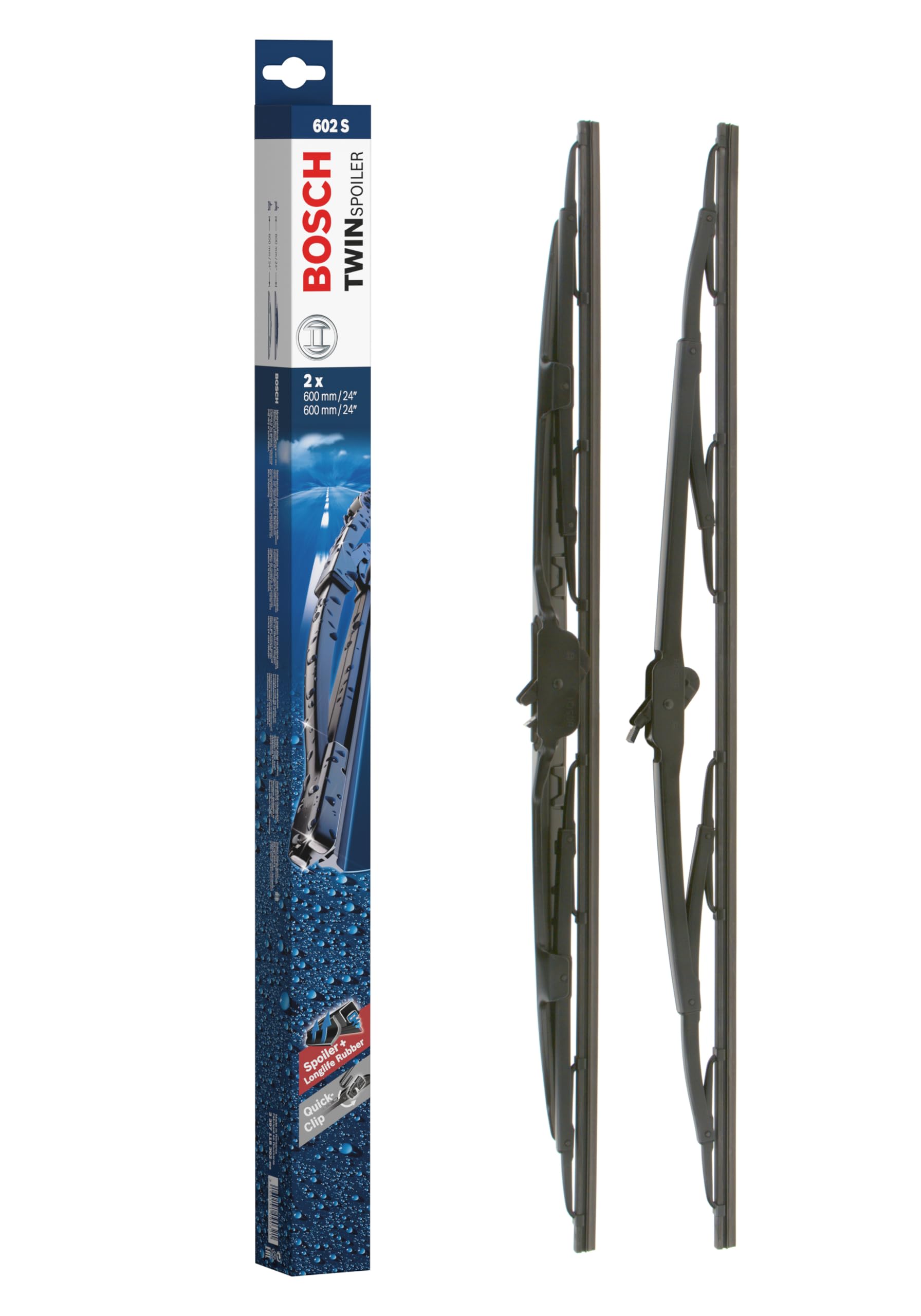Bosch Scheibenwischer Twin Spoiler 602S, Länge: 600mm/600mm – Set für Frontscheibe Bosch Scheibenwischer Twin Spoiler 602S, Länge: 600mm/600mm – Set für Frontscheibe von Bosch