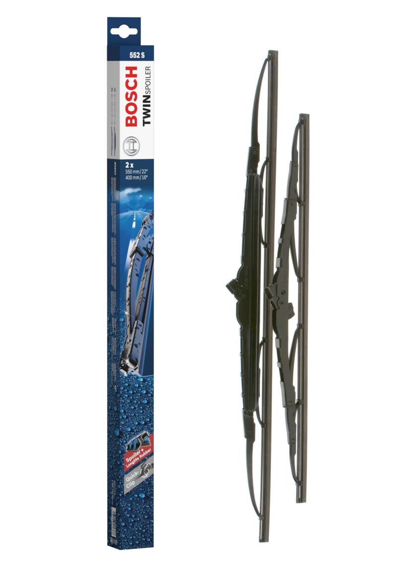 Bosch Scheibenwischer Twin Spoiler 552S, Länge: 550mm/400mm – Set für Frontscheibe von Bosch