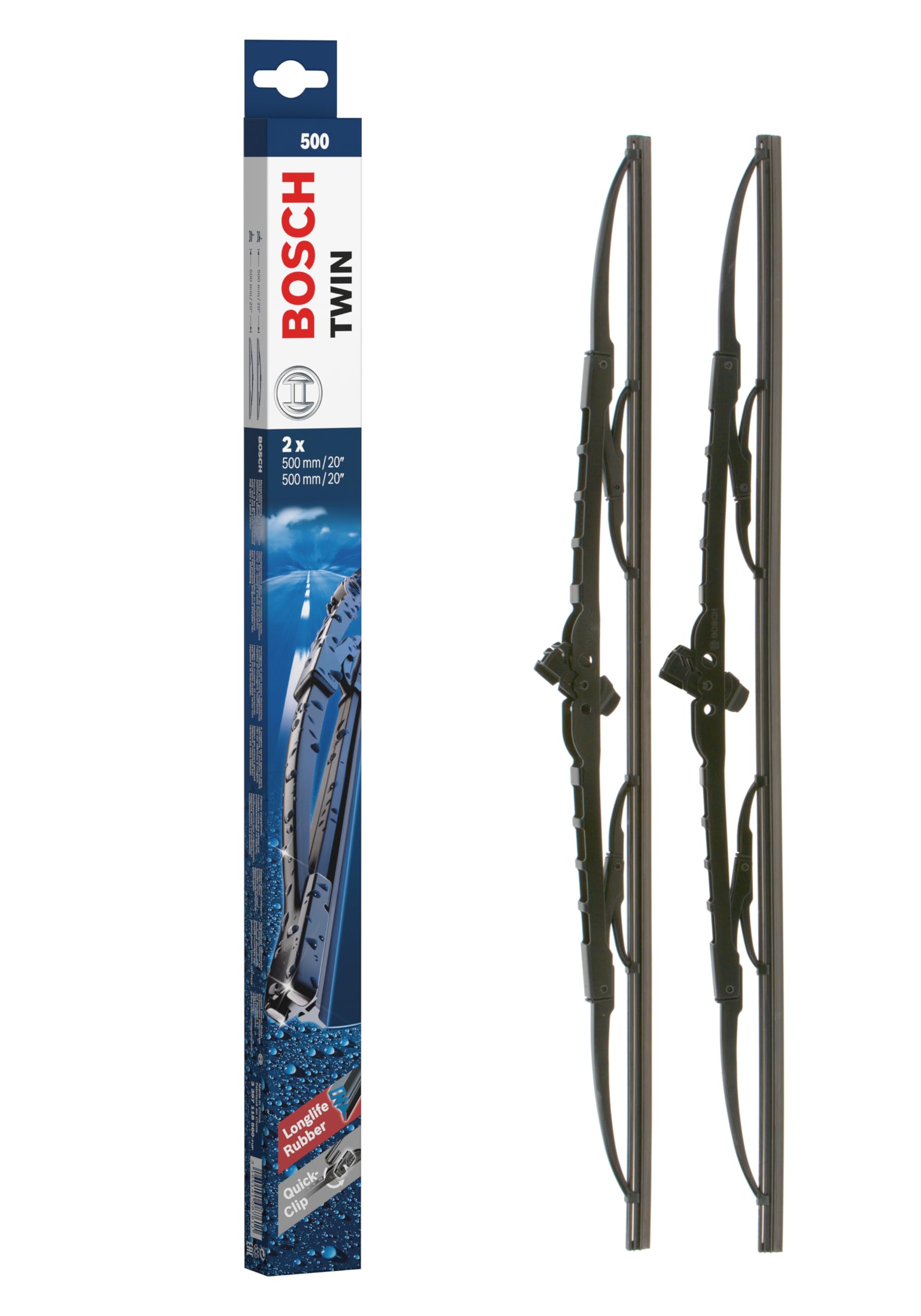 Bosch Scheibenwischer Twin 500, Länge: 500mm/500mm – Set für Frontscheibe Bosch Scheibenwischer Twin 500, Länge: 500mm/500mm – Set für Frontscheibe von Bosch