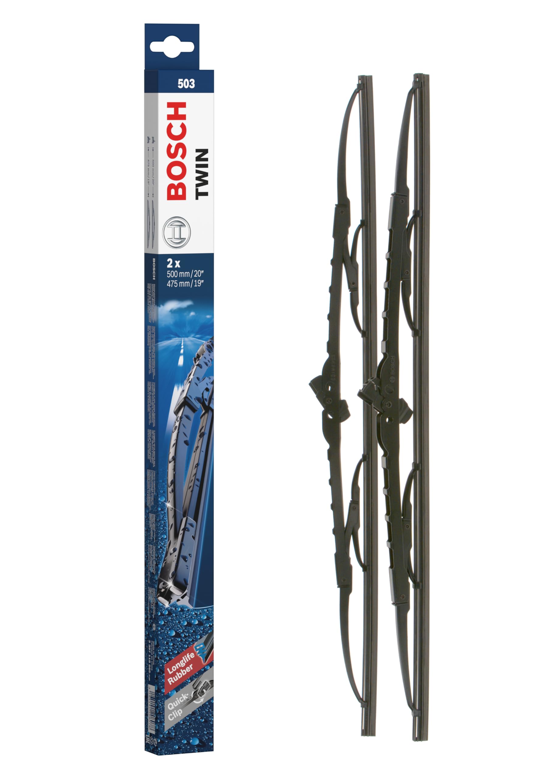 Bosch Scheibenwischer Twin 503, Länge: 500mm/475mm – Set für Frontscheibe Bosch Scheibenwischer Twin 503, Länge: 500mm/475mm – Set für Frontscheibe von Bosch