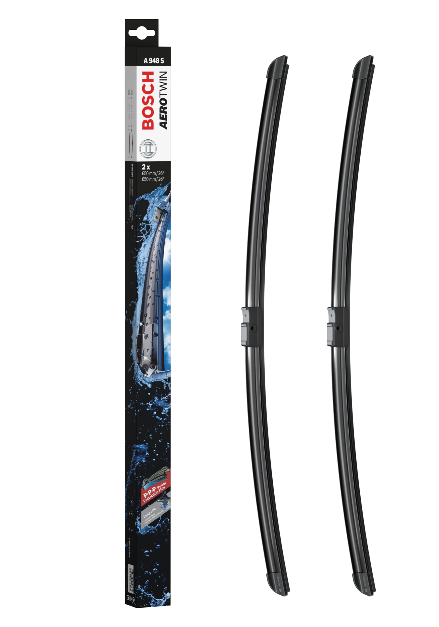 Bosch Scheibenwischer Aerotwin A948S, hinten, Länge: 650mm/650mm - Set für Frontscheibe Bosch Scheibenwischer Aerotwin A948S, hinten, Länge: 650mm/650mm - Set für Frontscheibe von Bosch