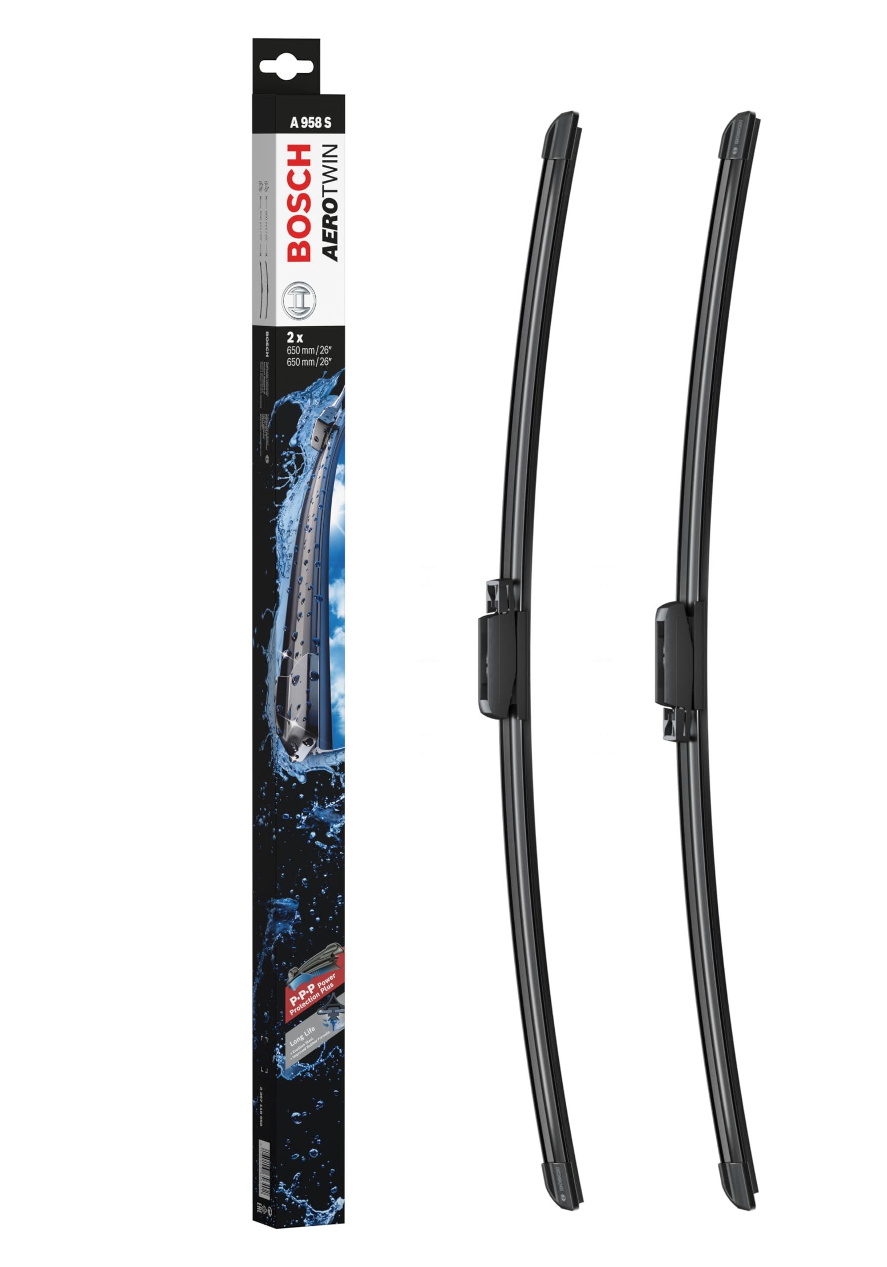 Bosch Scheibenwischer Aerotwin A958S, Länge: 650mm/650mm – Set für Frontscheibe Bosch Scheibenwischer Aerotwin A958S, Länge: 650mm/650mm – Set für Frontscheibe von Bosch